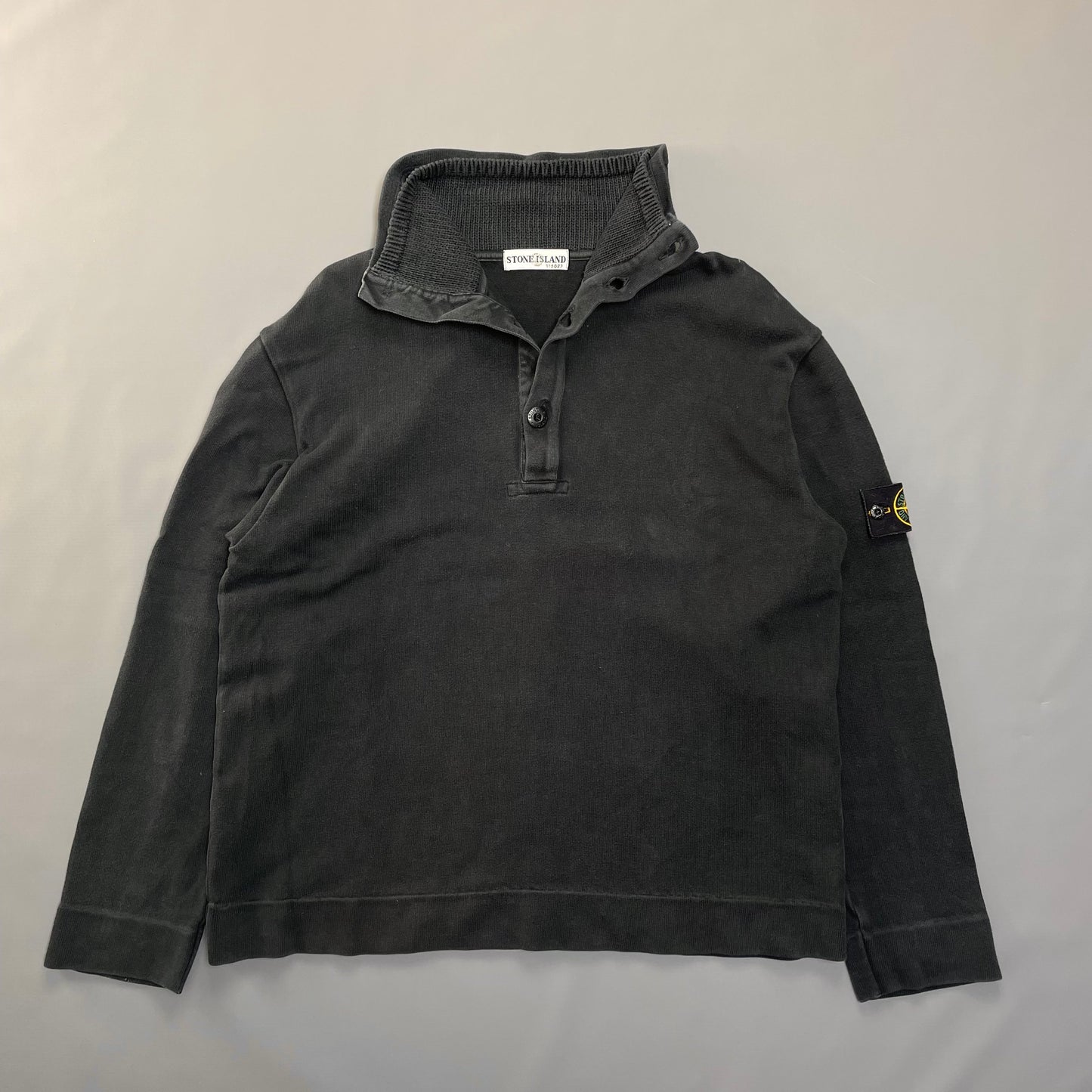 Stone Island Black Knit-Lined Collar Jumper AW00