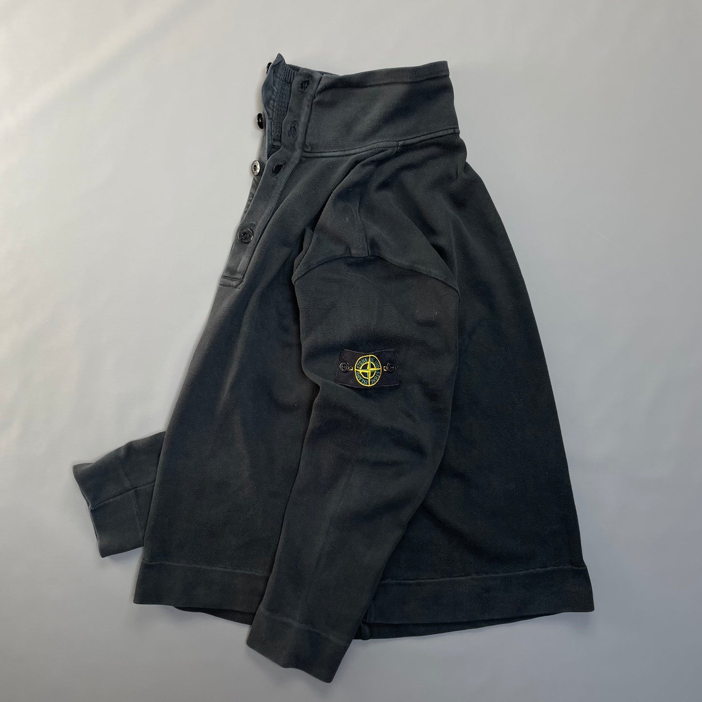 Stone Island Black Knit-Lined Collar Jumper AW00