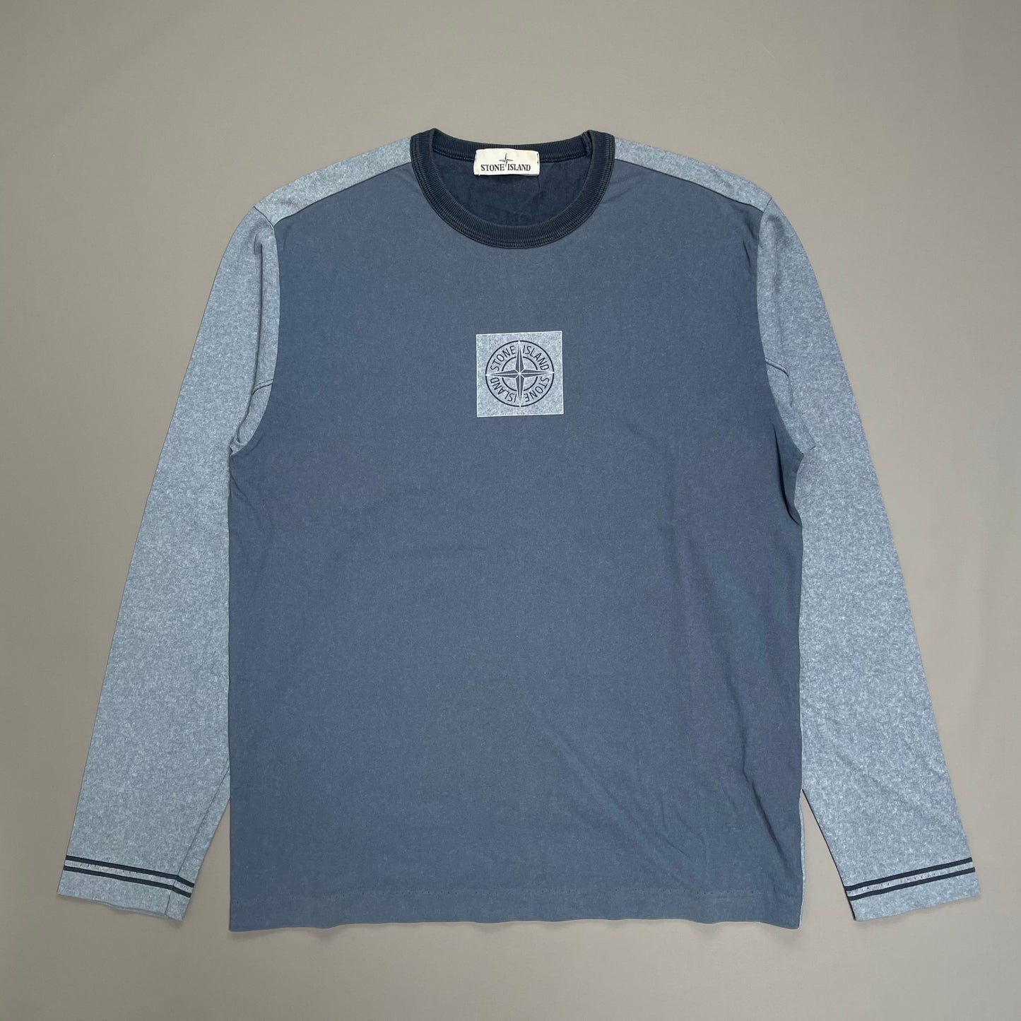 Stone Island Long Sleeve Contrast Blue Tee