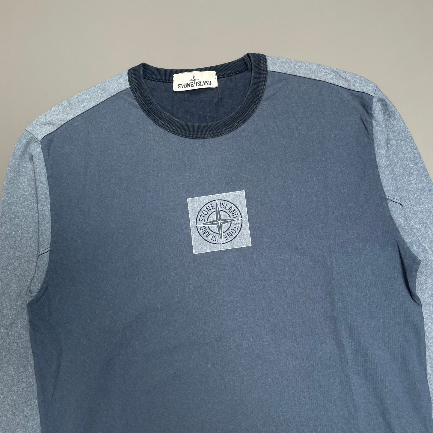 Stone Island Long Sleeve Contrast Blue Tee