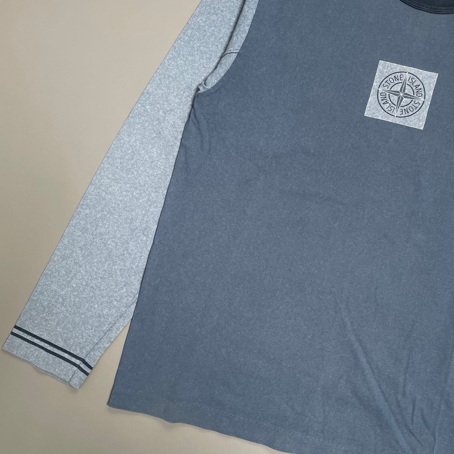 Stone Island Long Sleeve Contrast Blue Tee