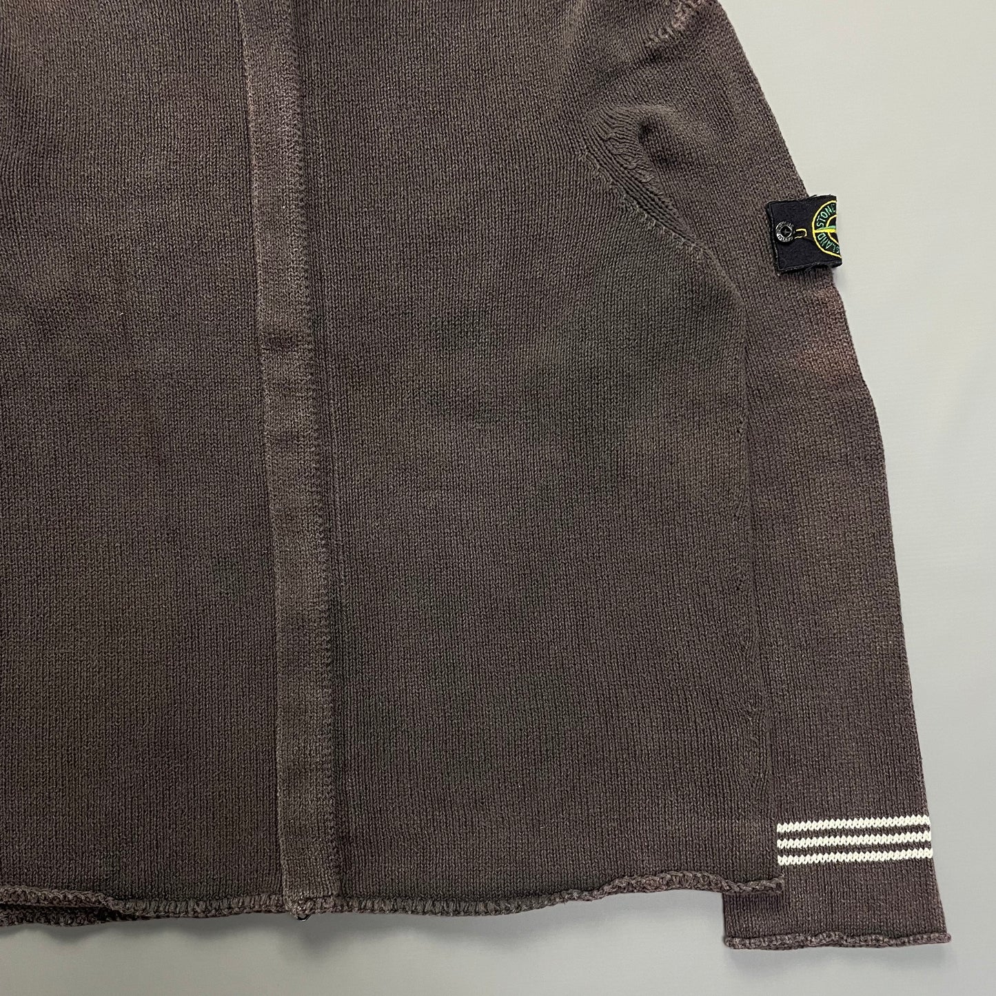 Stone Island Dark Grey Vintage Zip-Through Knit Jumper