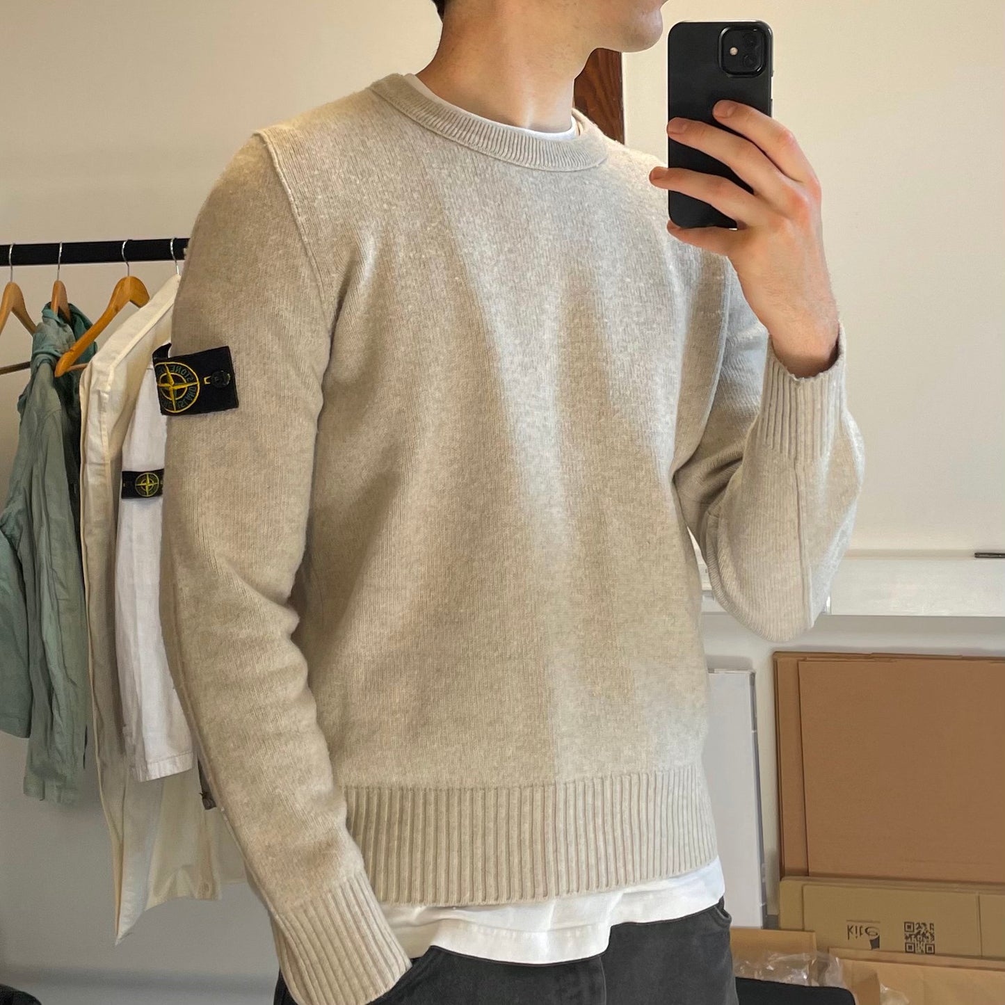 Stone Island Beige AW11 Midweight Knit Jumper