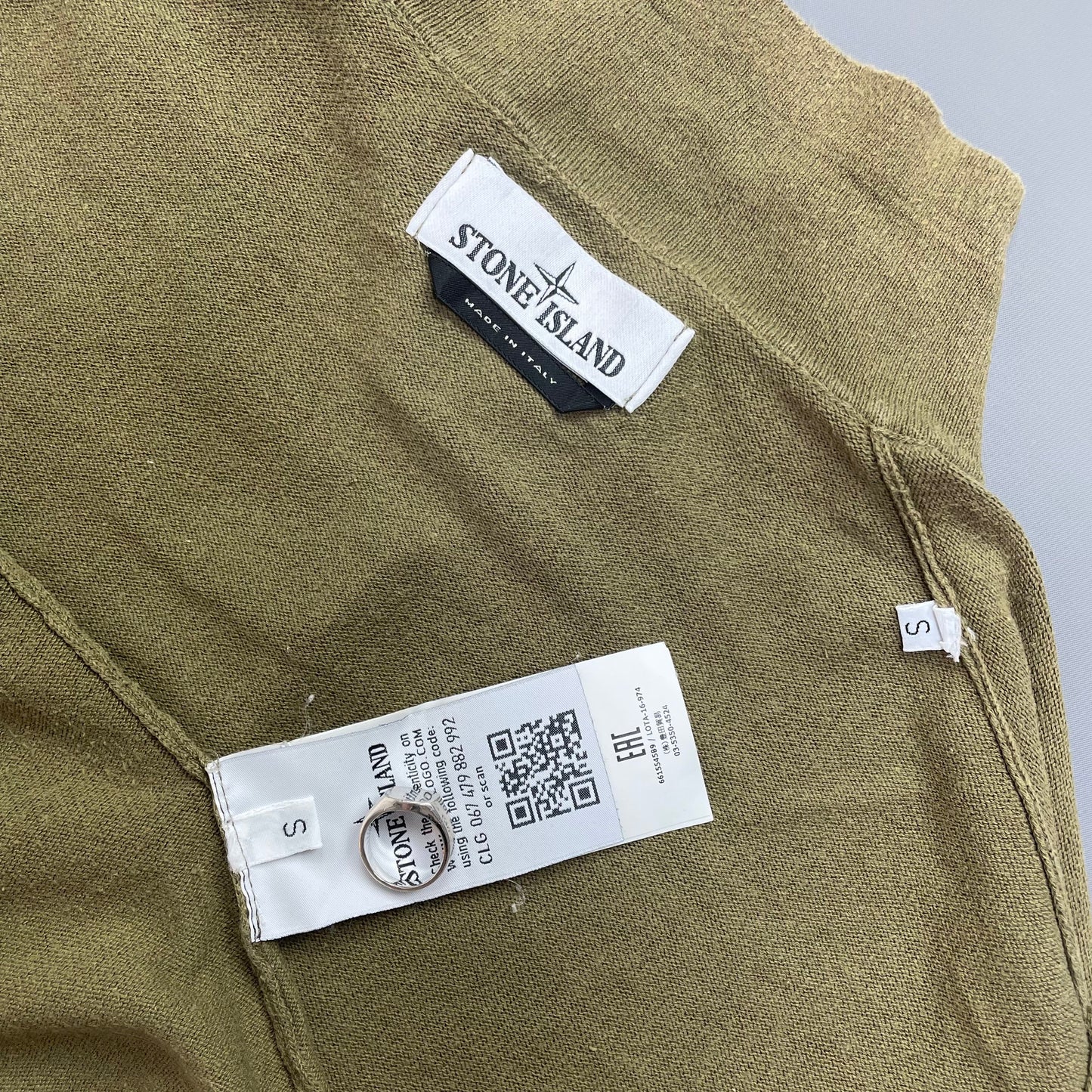 Stone Island Khaki Green SS17 Lightweight Knit Jumper