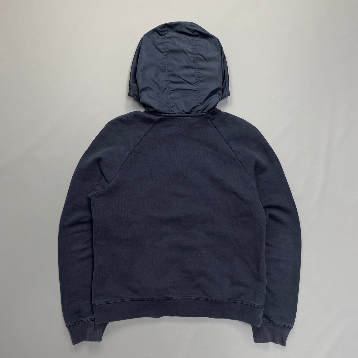 Prada Sport Navy Nylon Zip-Through Black Tab Hoodie