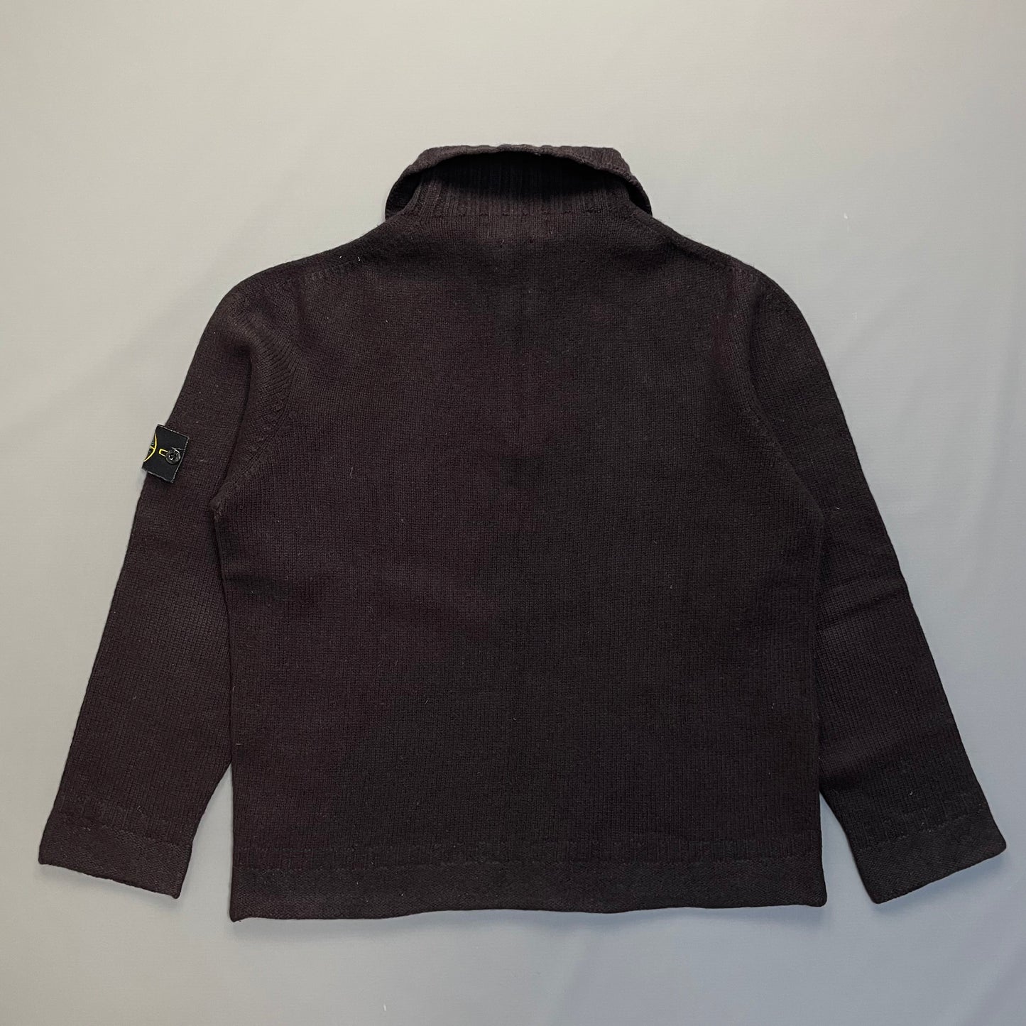 Stone Island Dark Brown AW02 Knit 1/4 Zip Jumper