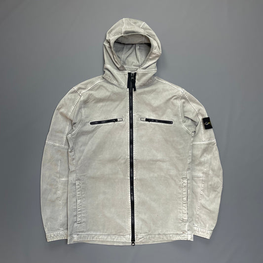 Stone Island Grey Canvas Hooded Jacket