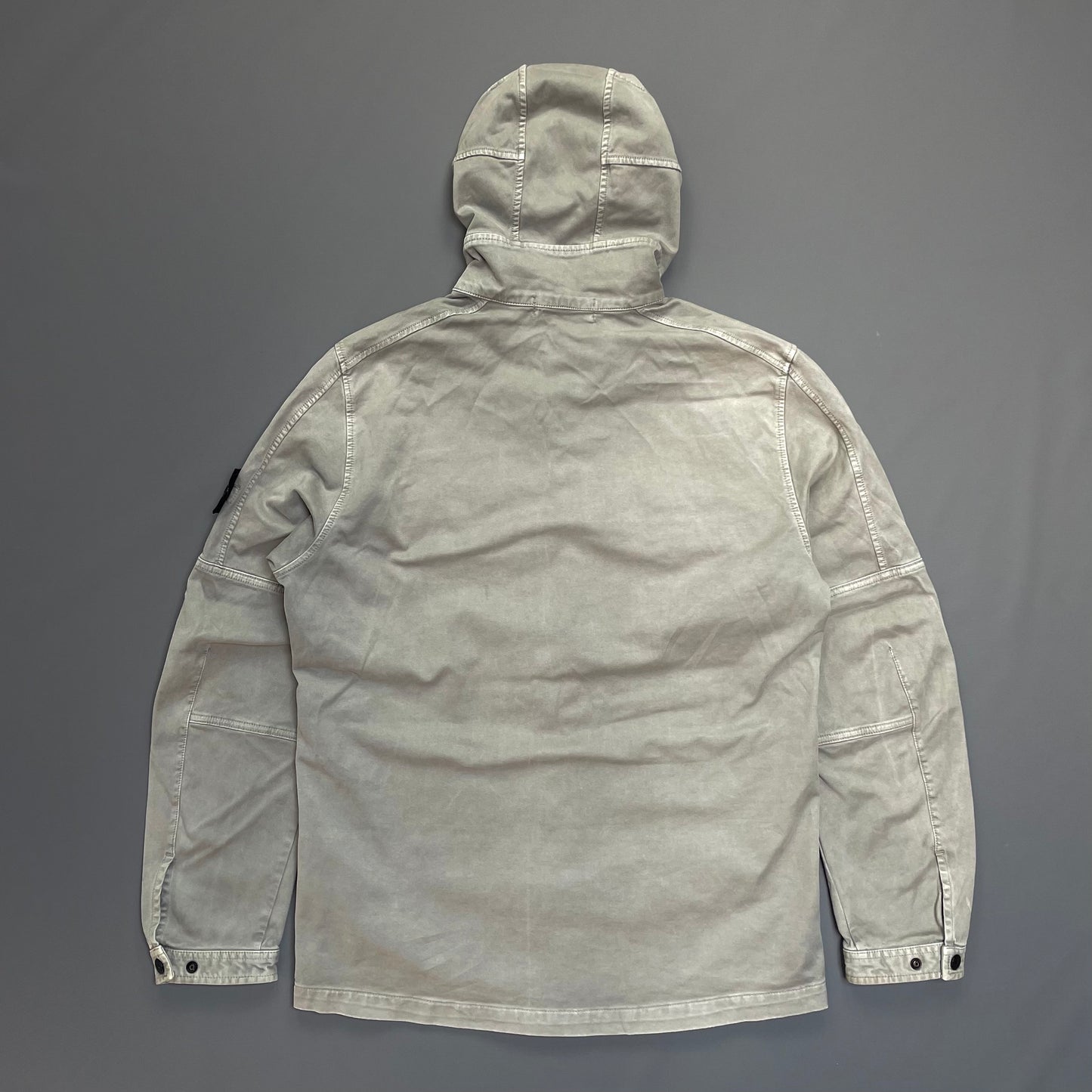 Stone Island Grey Canvas Hooded Jacket