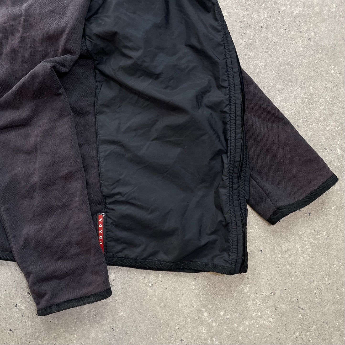 Prada Sport Navy Nylon Panel Hoodie