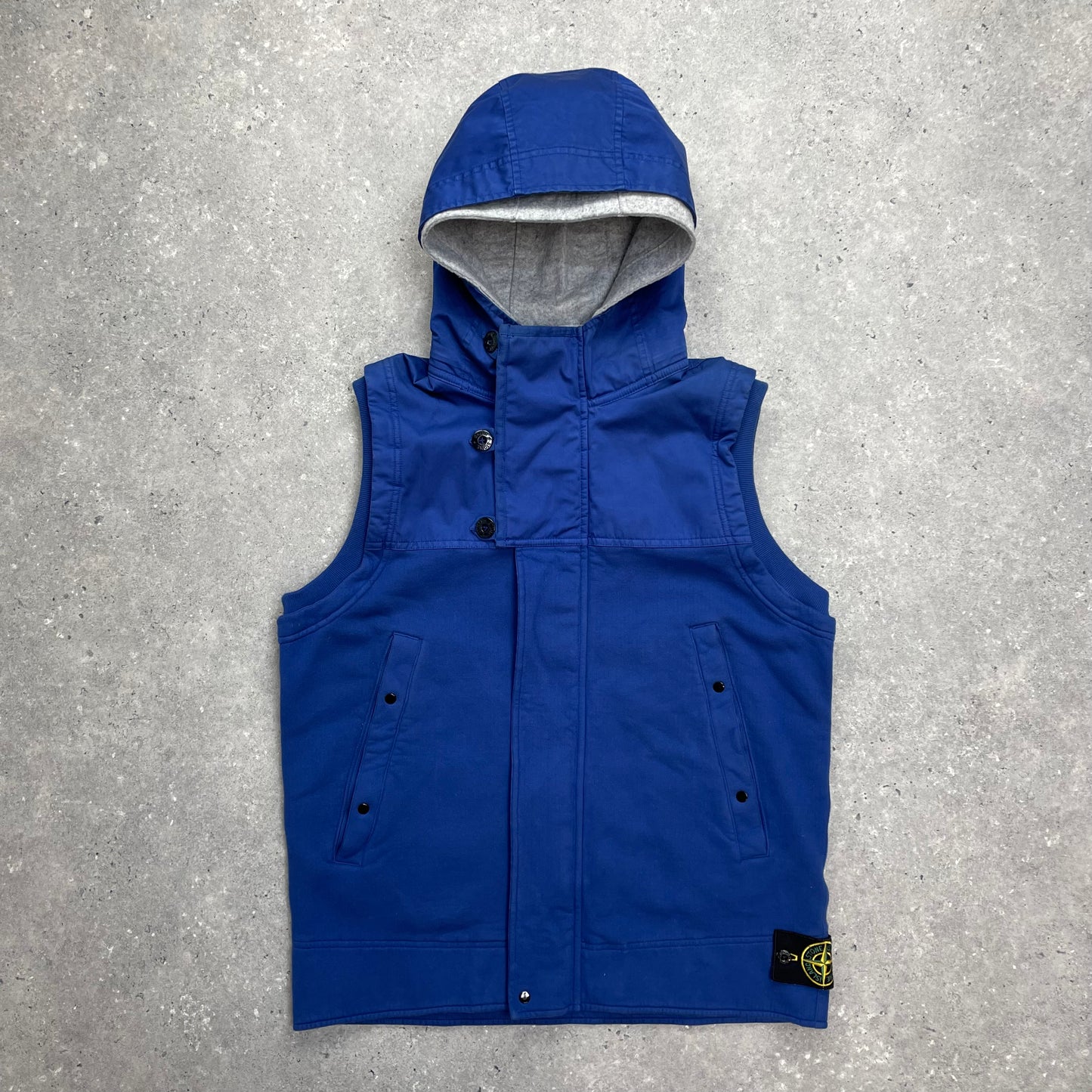 Stone Island Blue Gilet w/ Detachable Grey Hood AW12