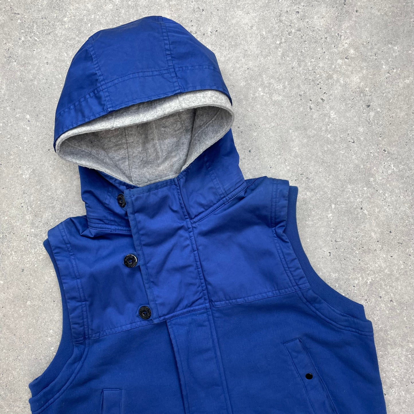 Stone Island Blue Gilet w/ Detachable Grey Hood AW12