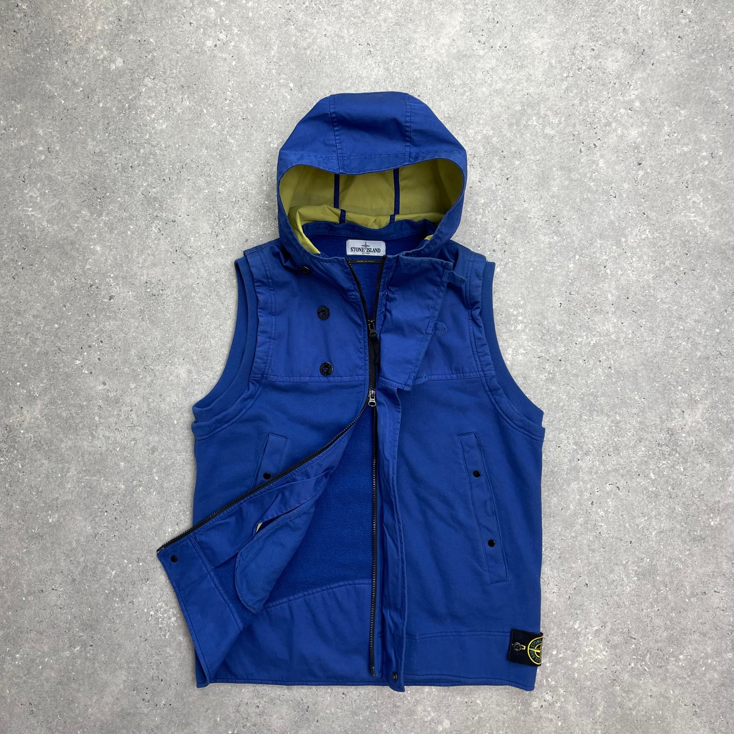 Stone Island Blue Gilet w/ Detachable Grey Hood AW12