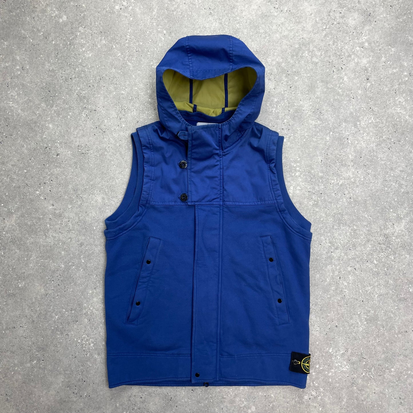 Stone Island Blue Gilet w/ Detachable Grey Hood AW12