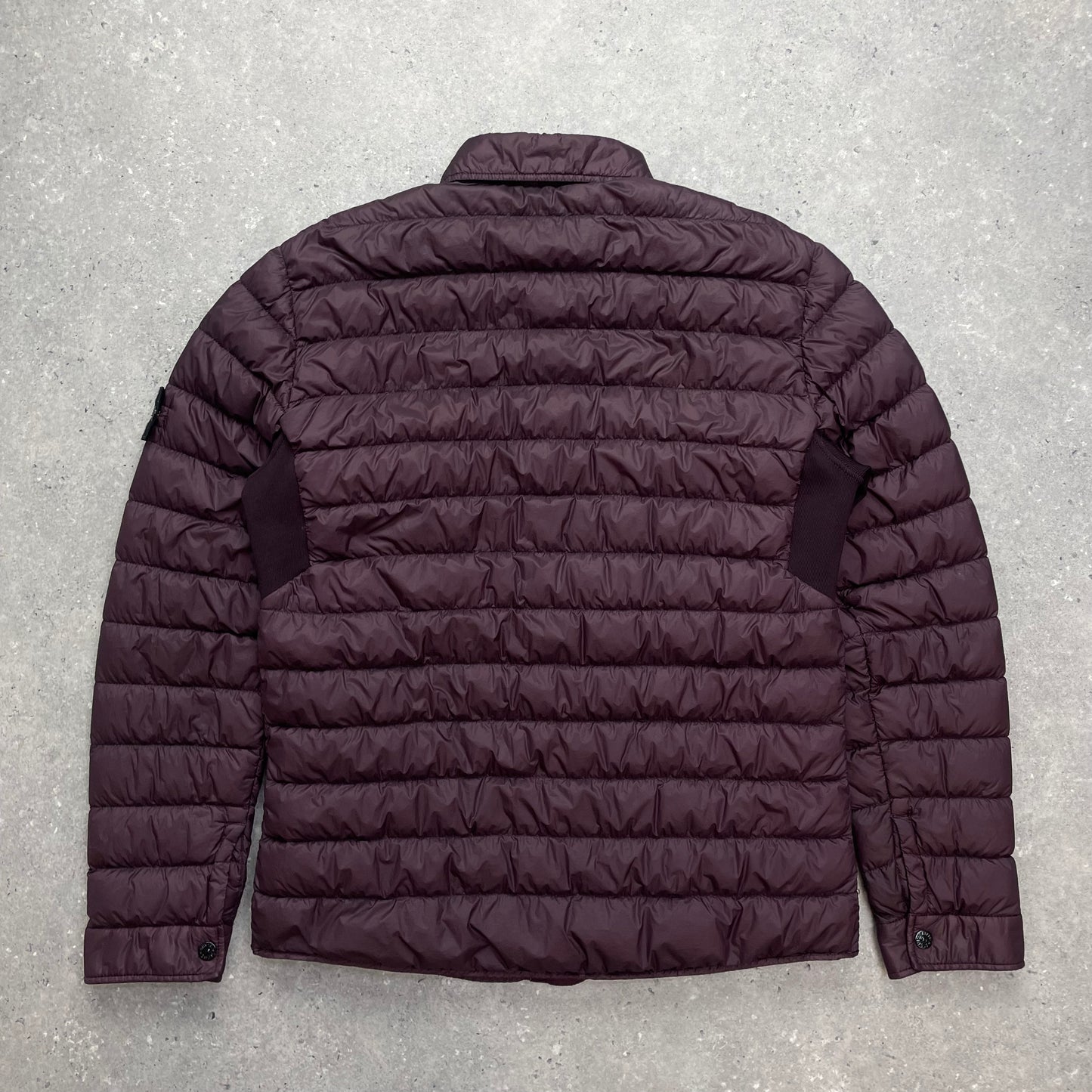 Stone Island Burgundy Padded Lightweight Down Overshirt Jacket