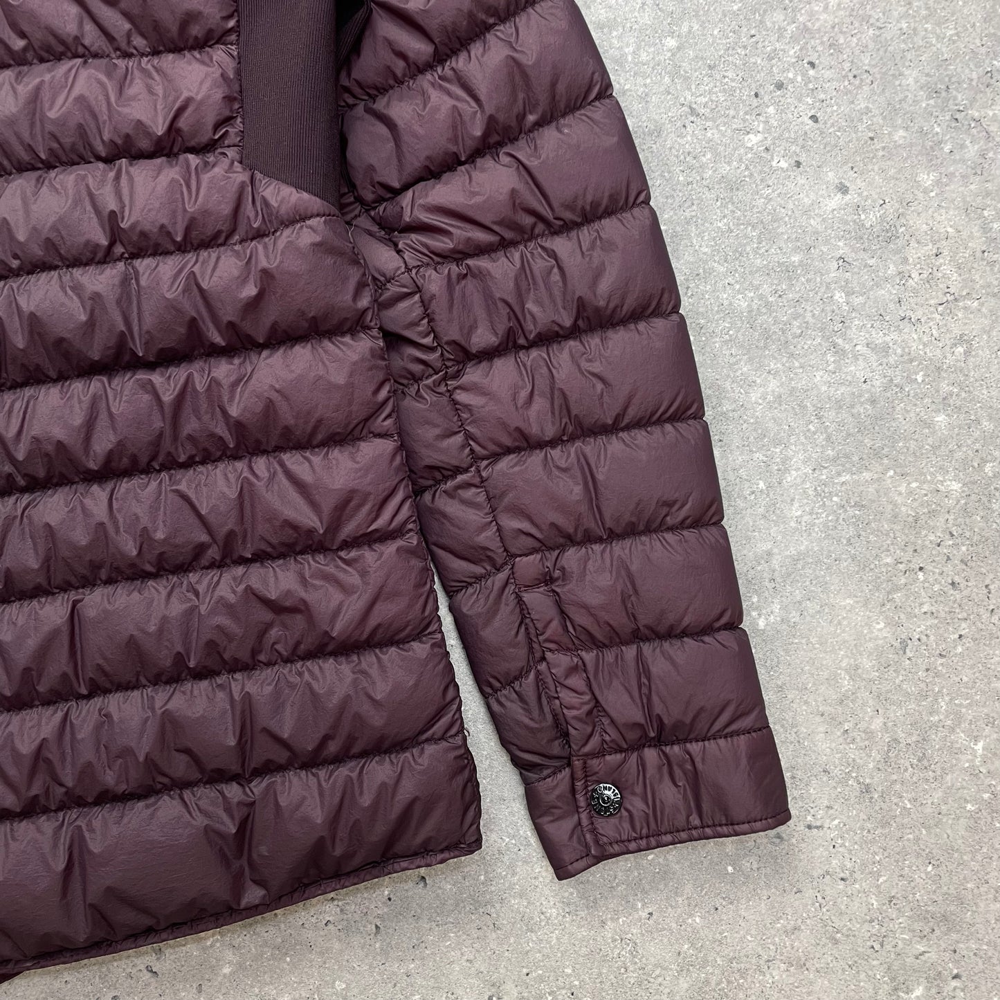 Stone Island Burgundy Padded Lightweight Down Overshirt Jacket