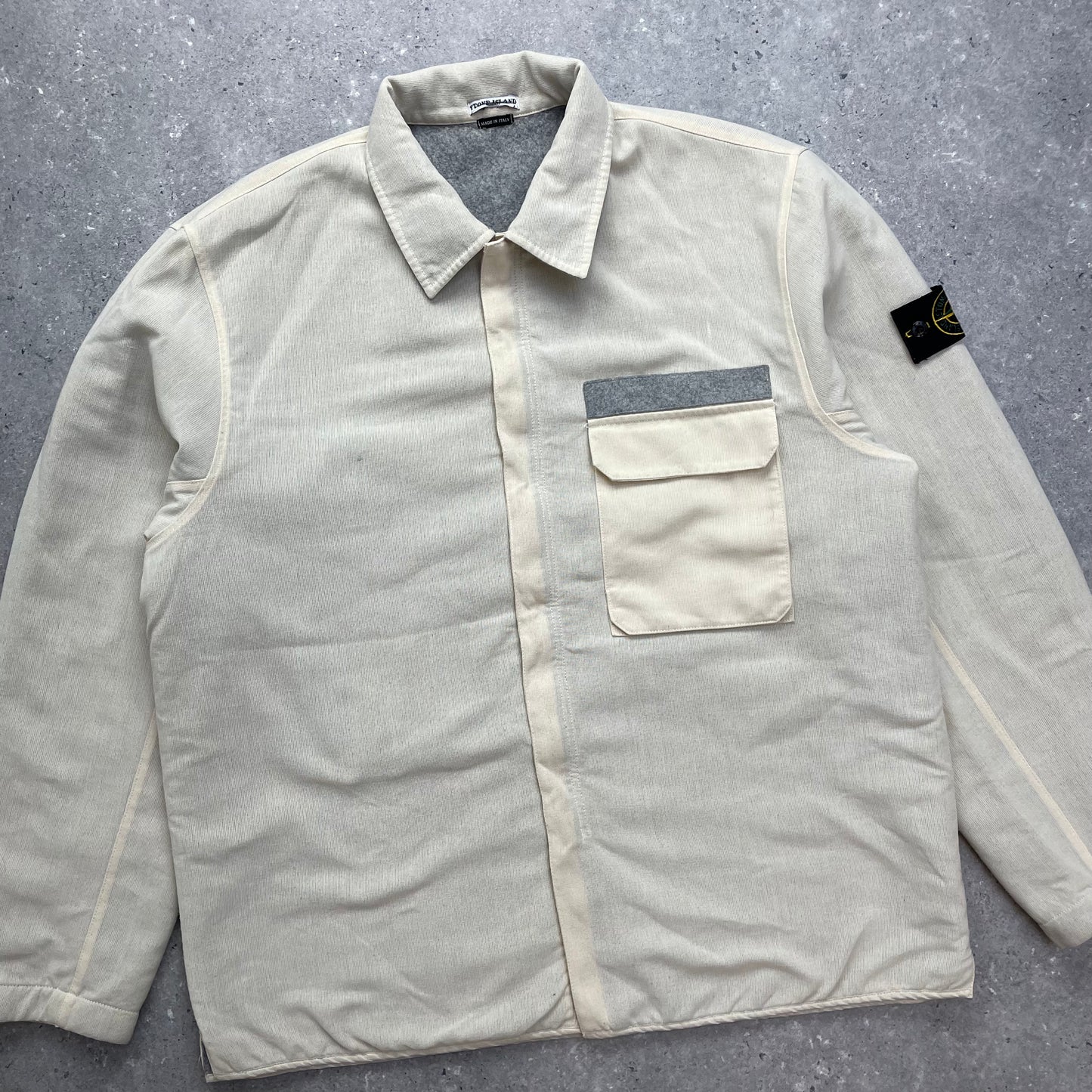 Stone Island Cream Canvas Lined Jacket AW03