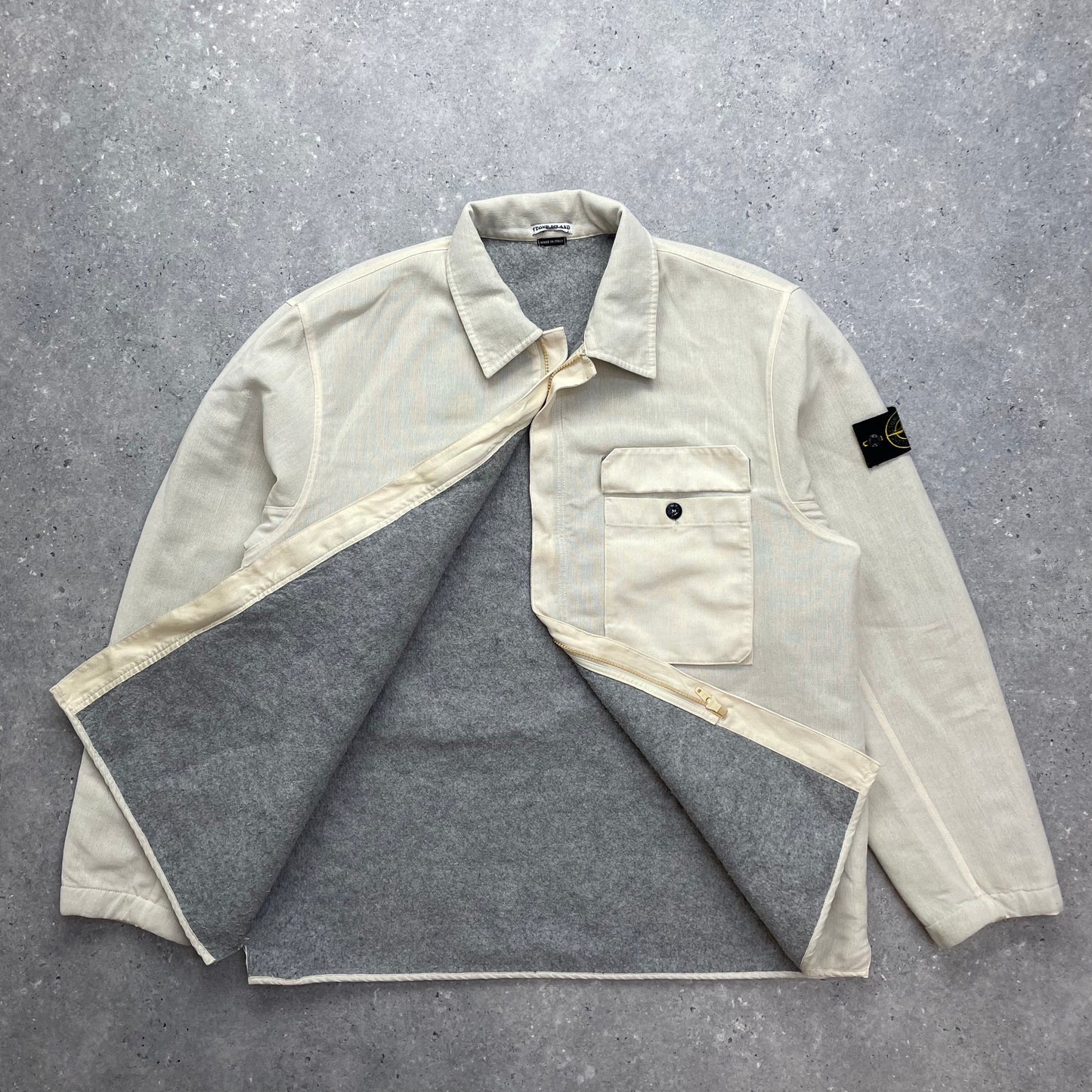 Stone Island Cream Canvas Lined Jacket AW03