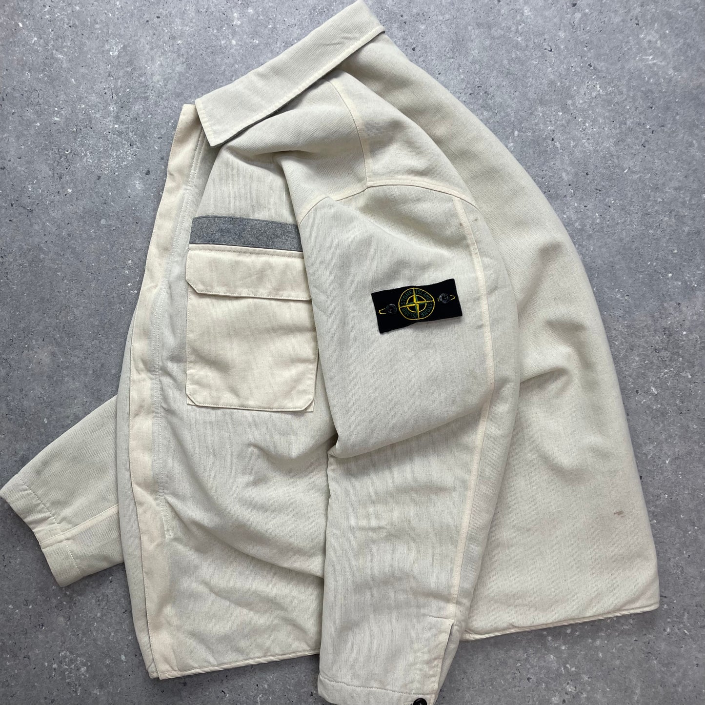 Stone Island Cream Canvas Lined Jacket AW03