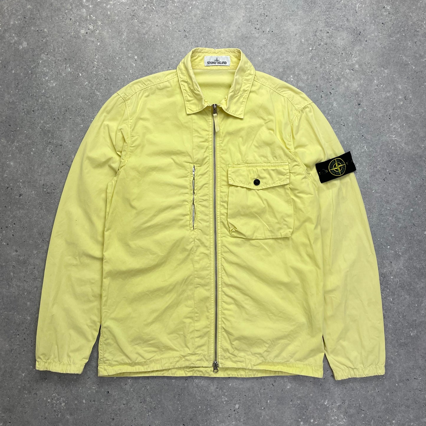 Stone Island Yellow Zip-Through Overshirt