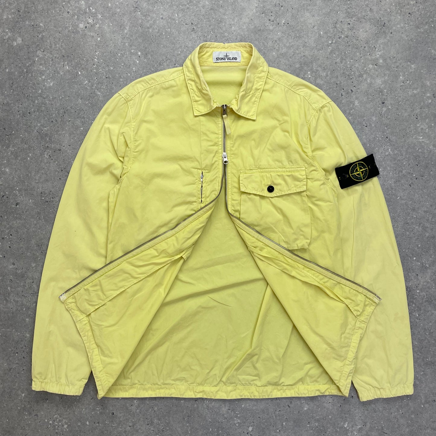 Stone Island Yellow Zip-Through Overshirt