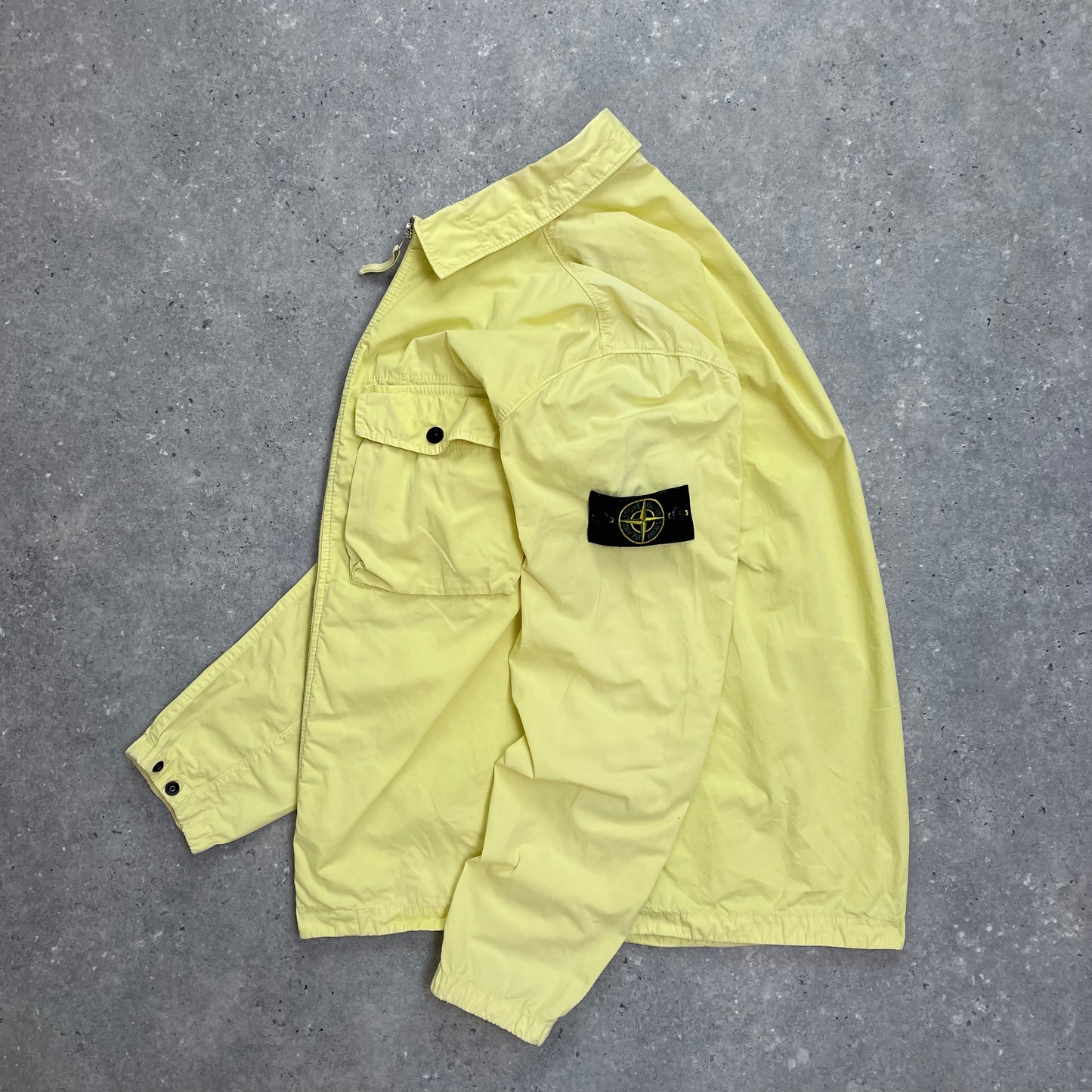 Stone Island Yellow Zip-Through Overshirt