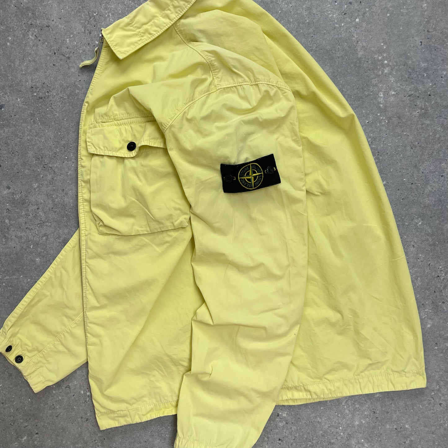 Stone Island Yellow Zip-Through Overshirt