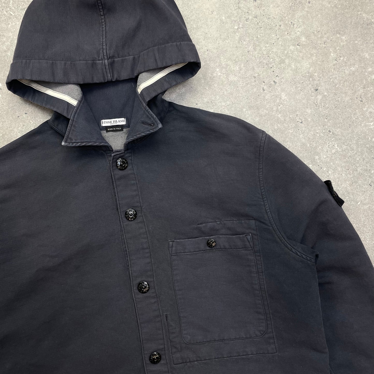 Stone Island Grey Hooded Cardigan Jacket AW04