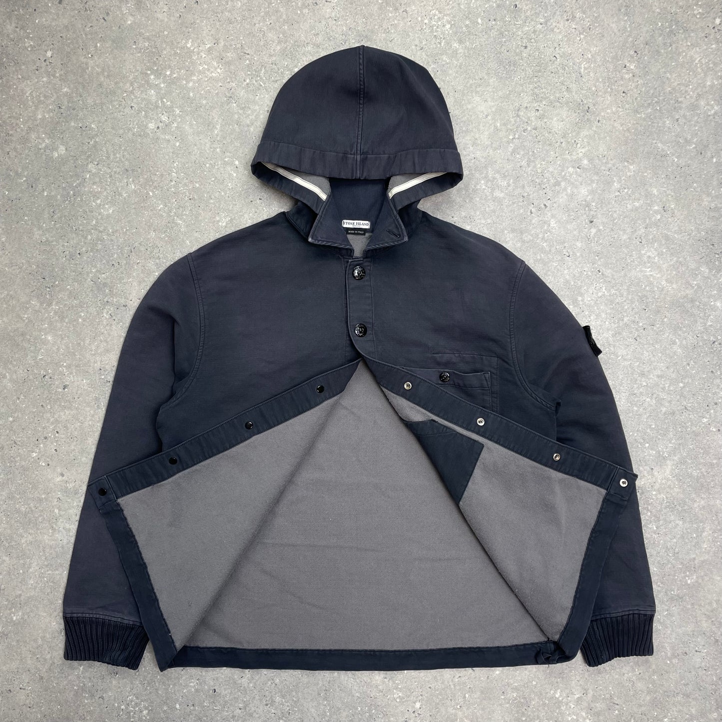 Stone Island Grey Hooded Cardigan Jacket AW04