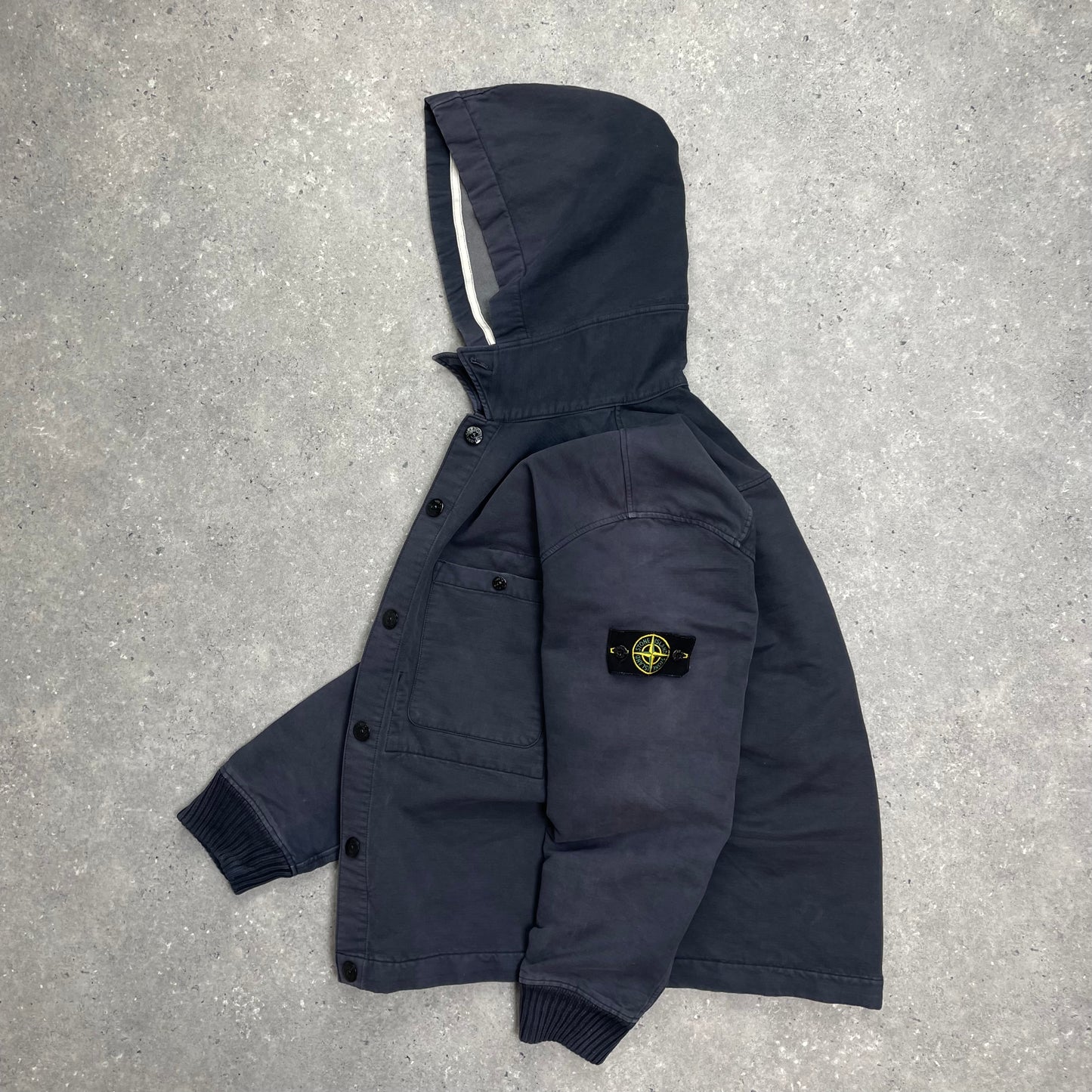 Stone Island Grey Hooded Cardigan Jacket AW04