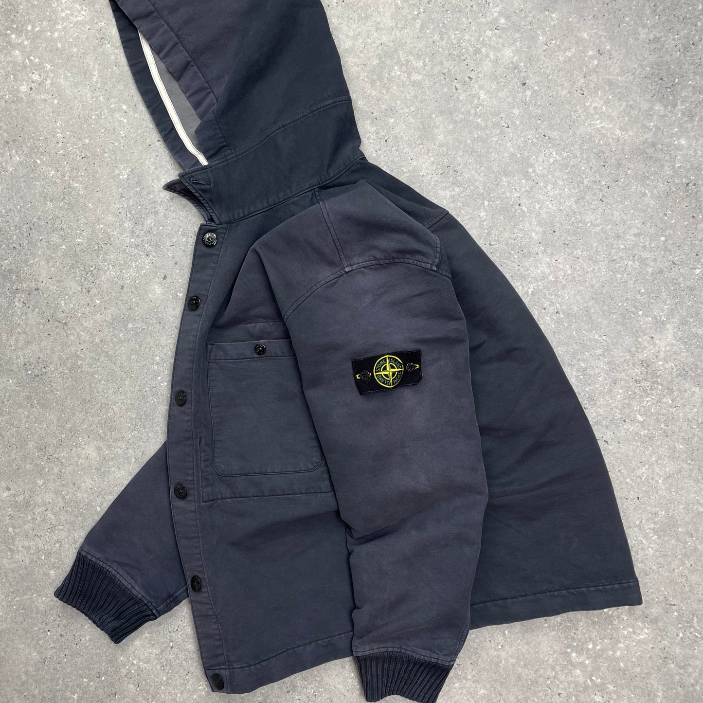 Stone Island Grey Hooded Cardigan Jacket AW04