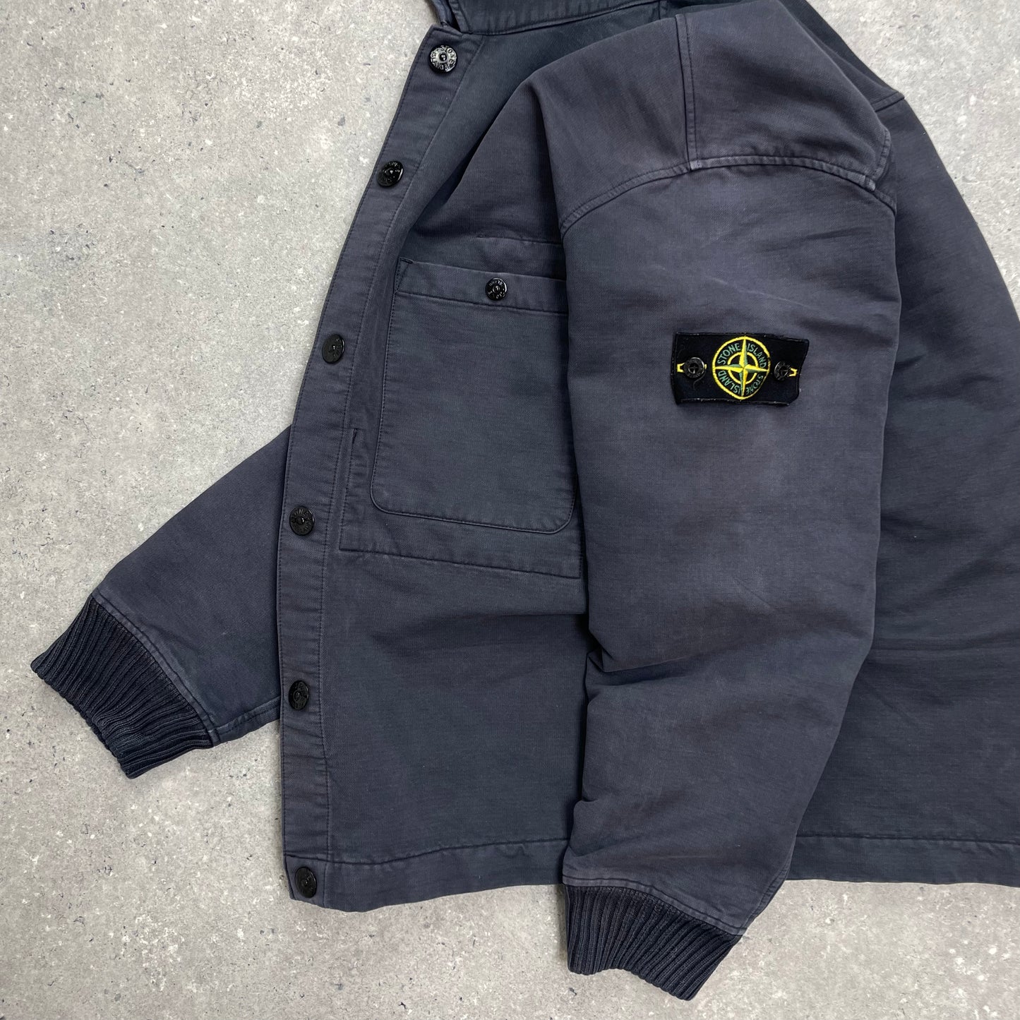 Stone Island Grey Hooded Cardigan Jacket AW04