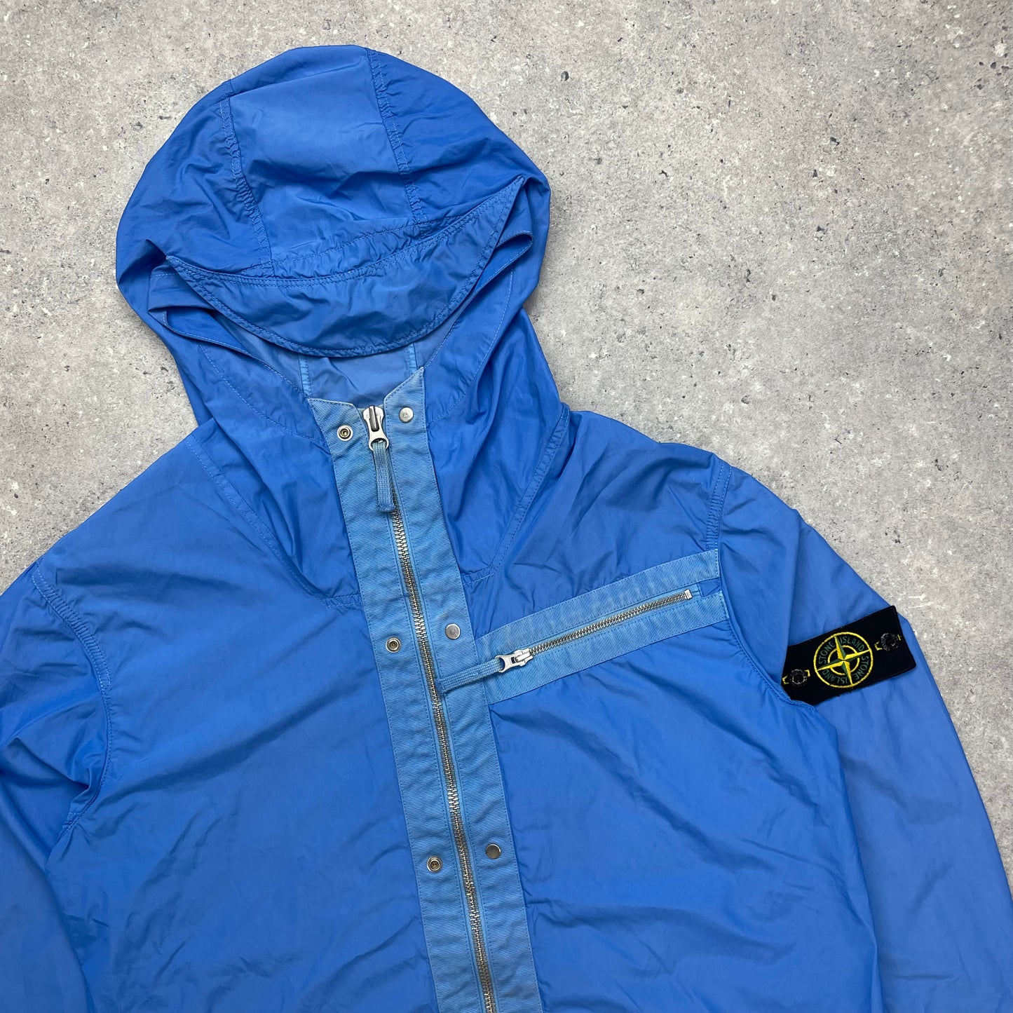 Stone Island Blue Spalmatura Nylon Hooded Jacket SS09