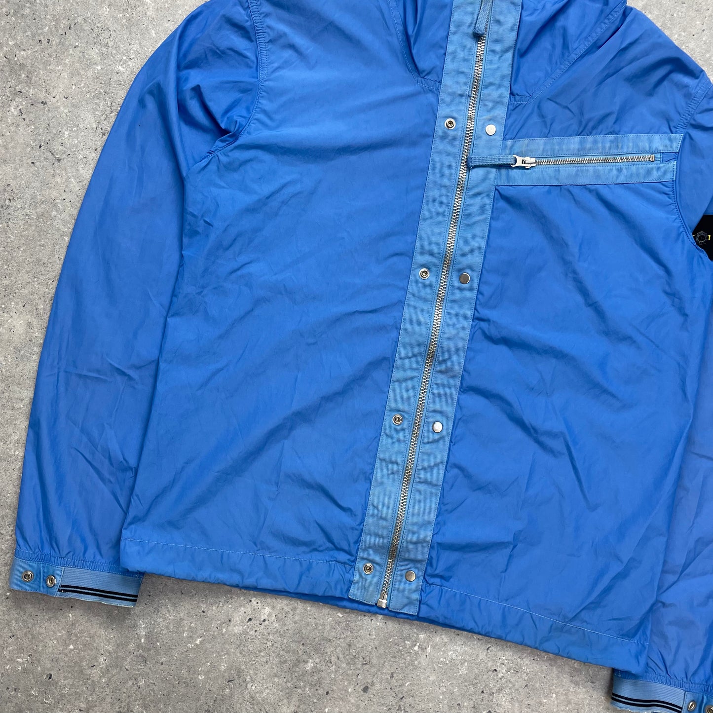 Stone Island Blue Spalmatura Nylon Hooded Jacket SS09