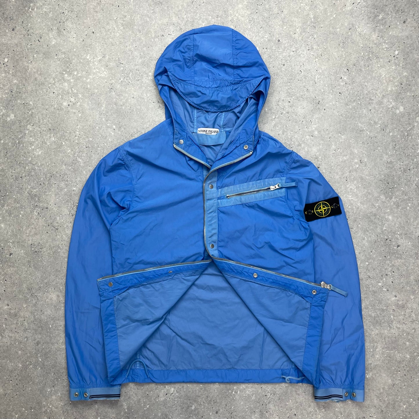 Stone Island Blue Spalmatura Nylon Hooded Jacket SS09