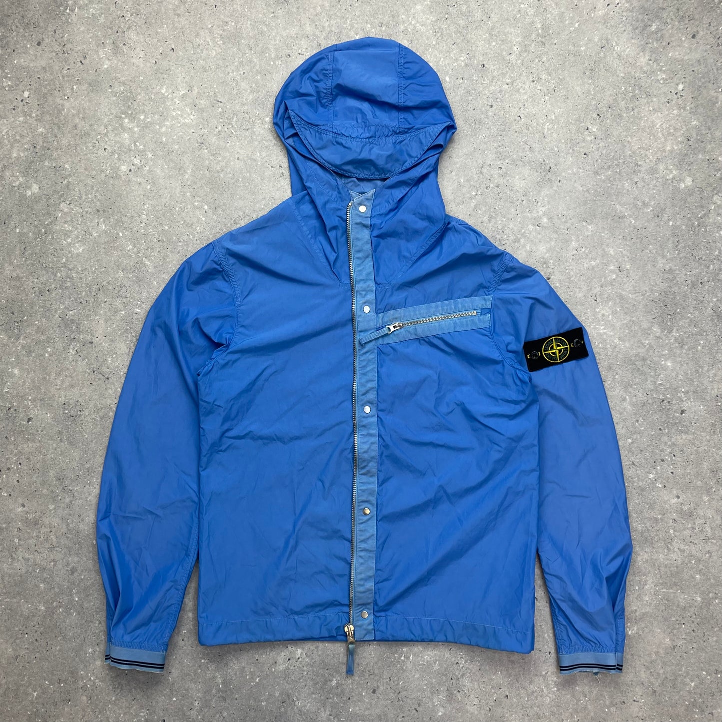 Stone Island Blue Spalmatura Nylon Hooded Jacket SS09