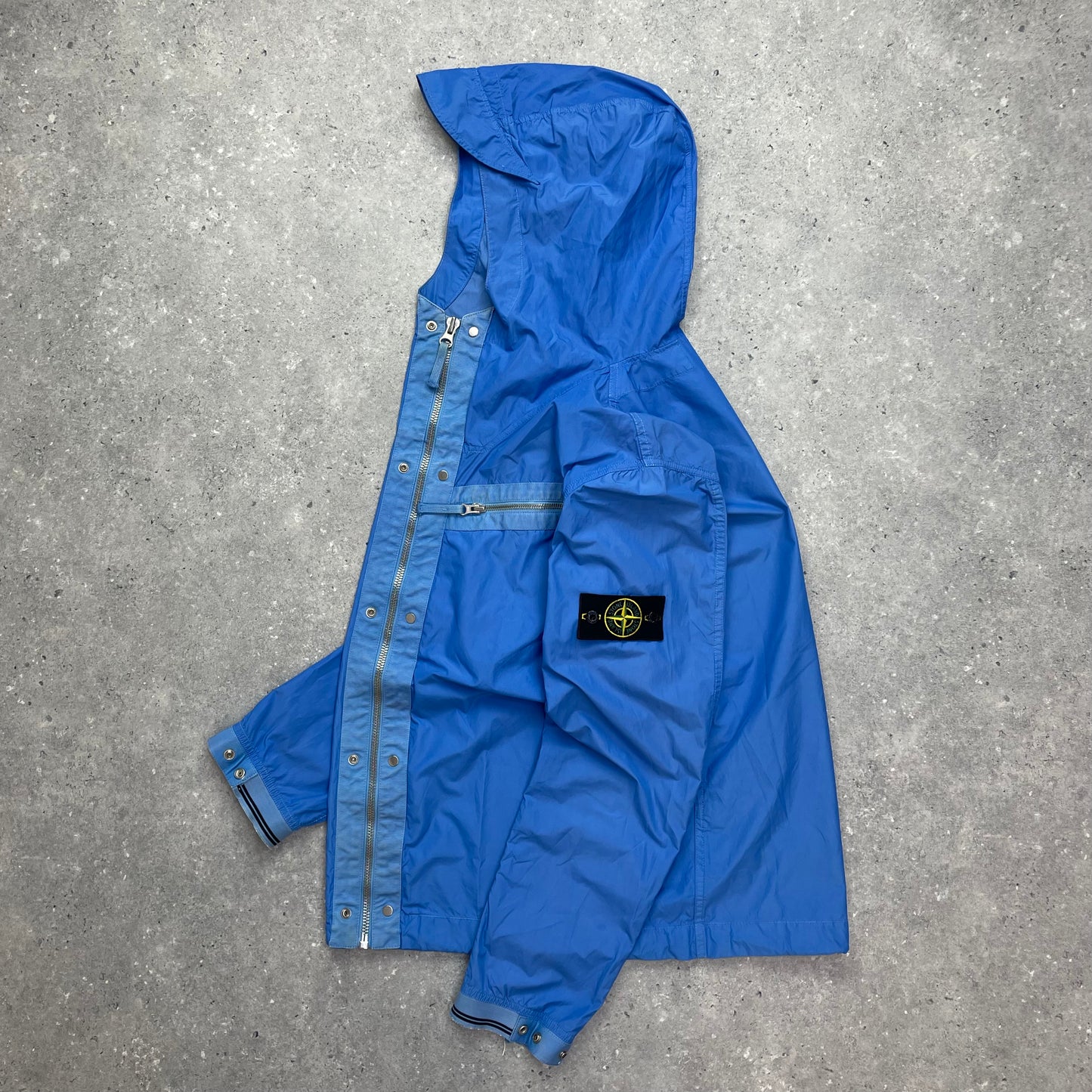 Stone Island Blue Spalmatura Nylon Hooded Jacket SS09