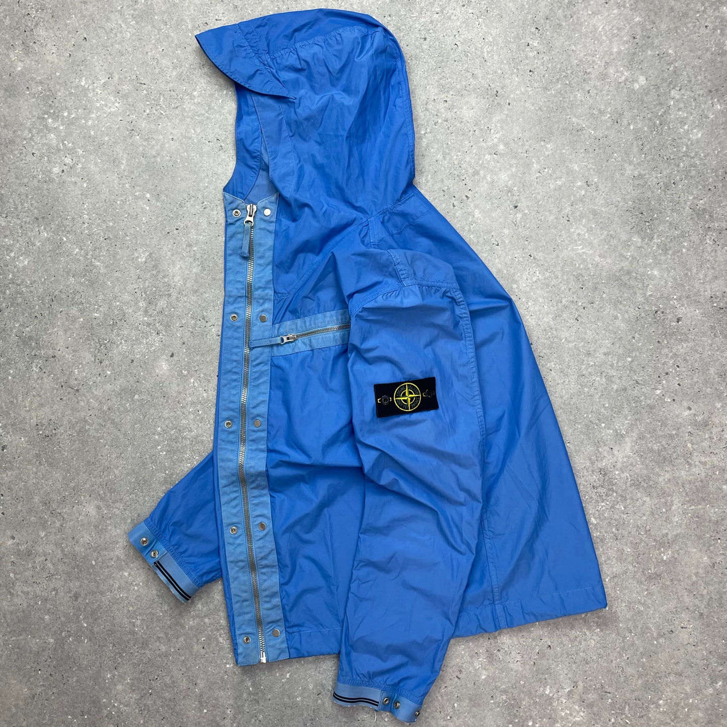 Stone Island Blue Spalmatura Nylon Hooded Jacket SS09