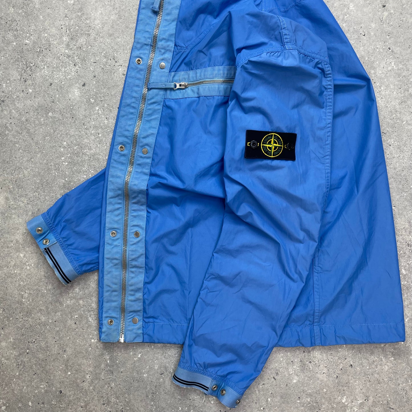 Stone Island Blue Spalmatura Nylon Hooded Jacket SS09