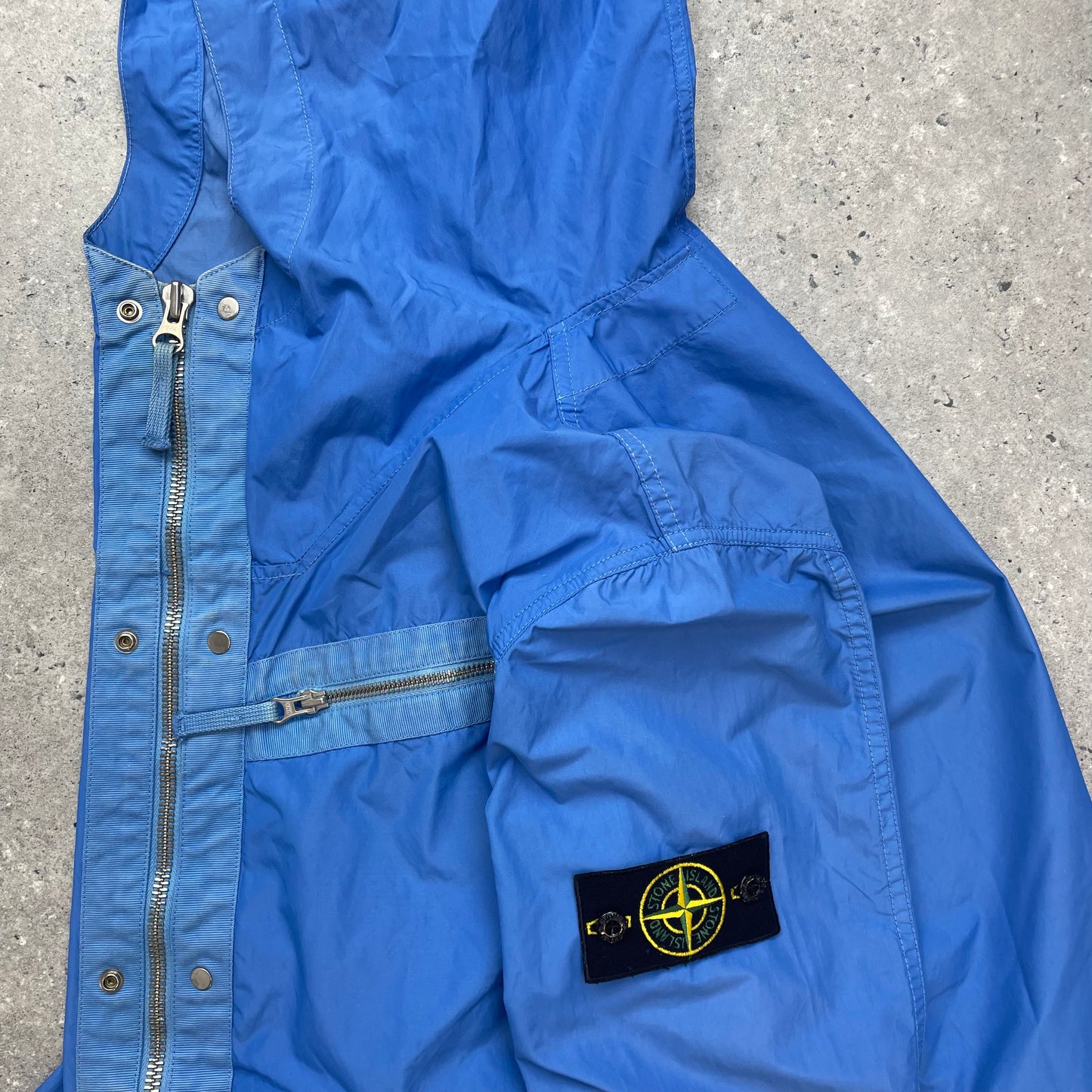 Stone Island Blue Spalmatura Nylon Hooded Jacket SS09