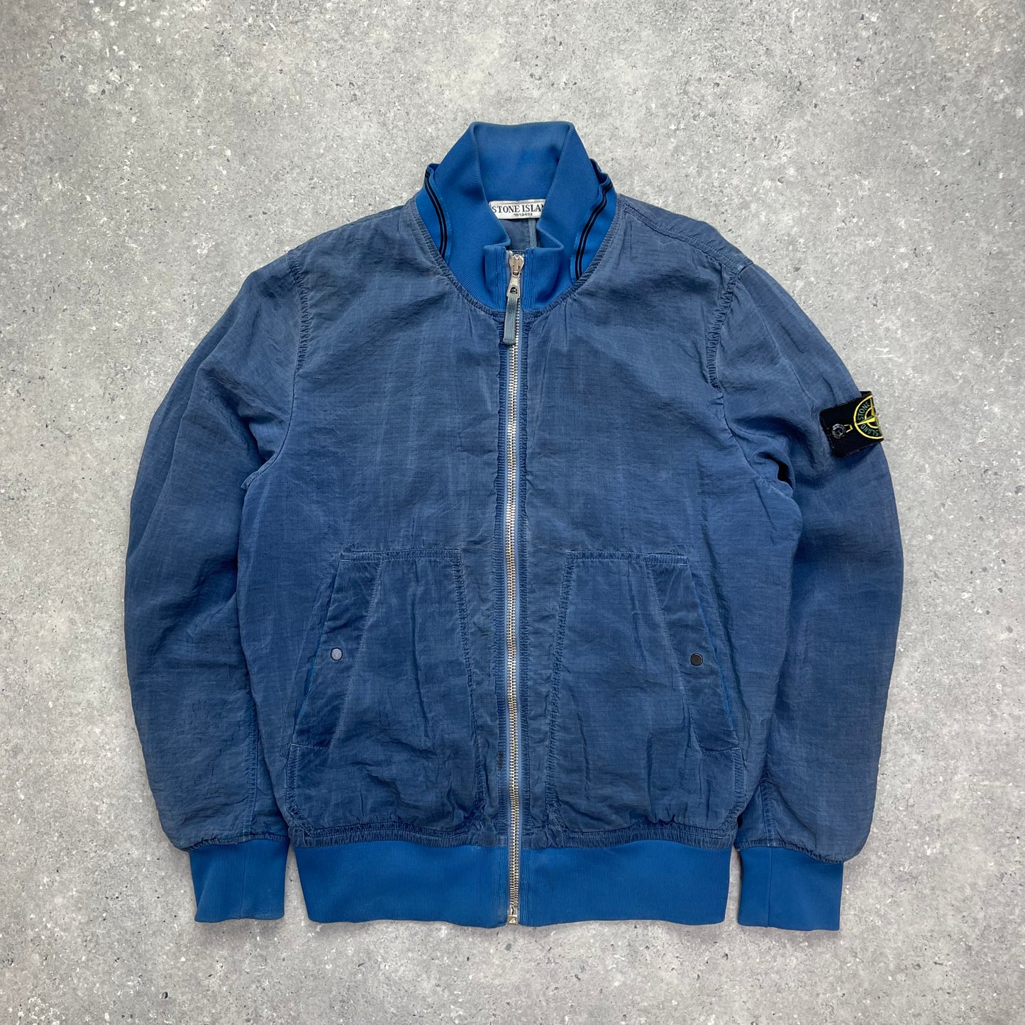 Stone Island Blue Screen Carbon Silk Bomber Jacket SS10