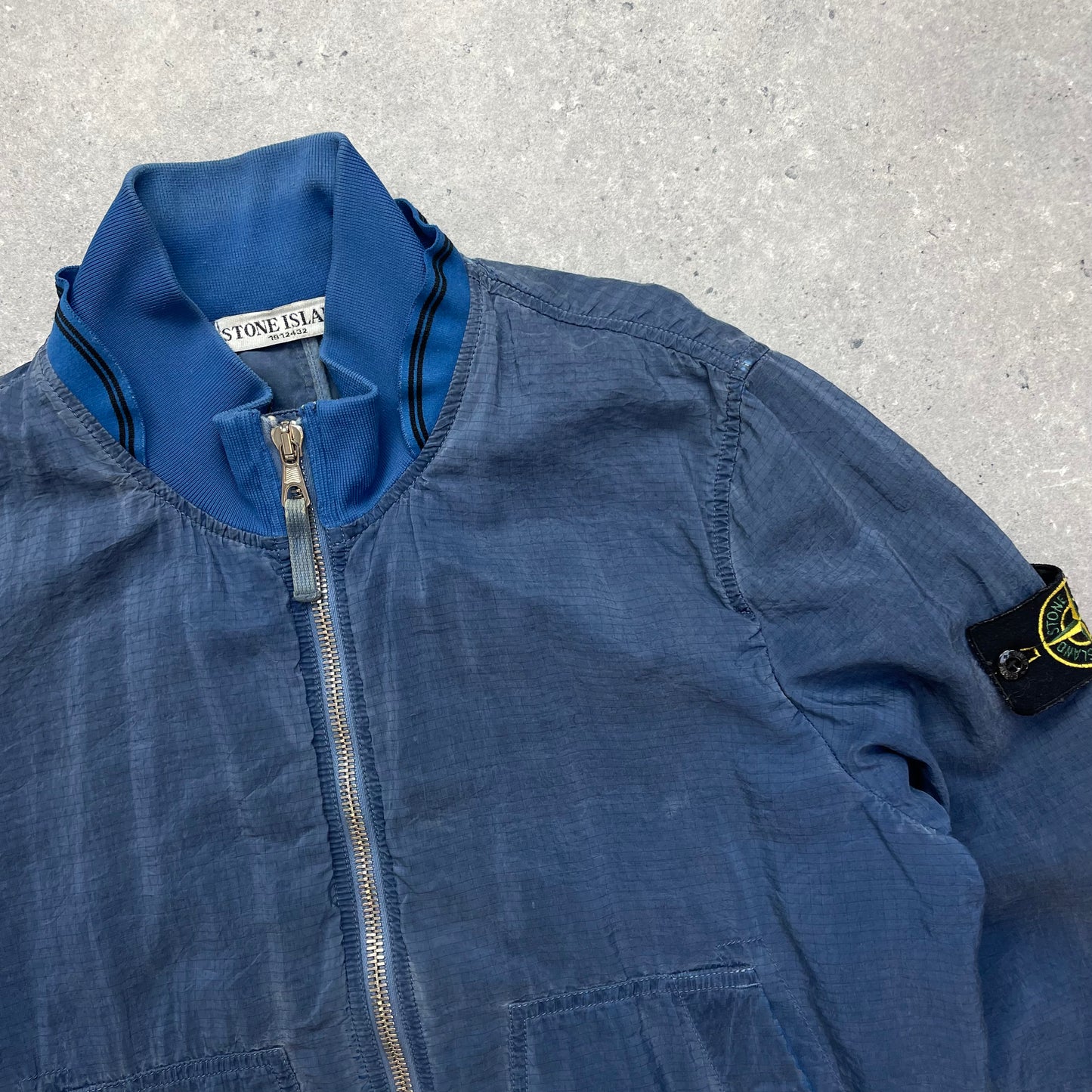 Stone Island Blue Screen Carbon Silk Bomber Jacket SS10