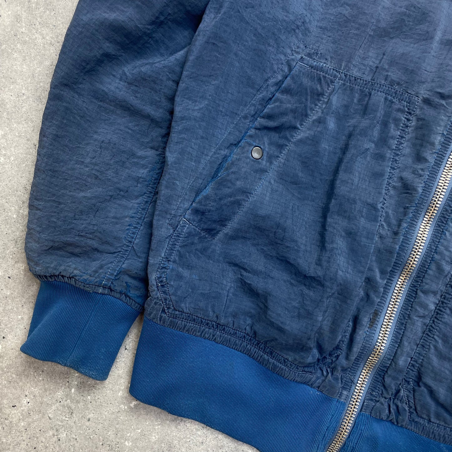 Stone Island Blue Screen Carbon Silk Bomber Jacket SS10