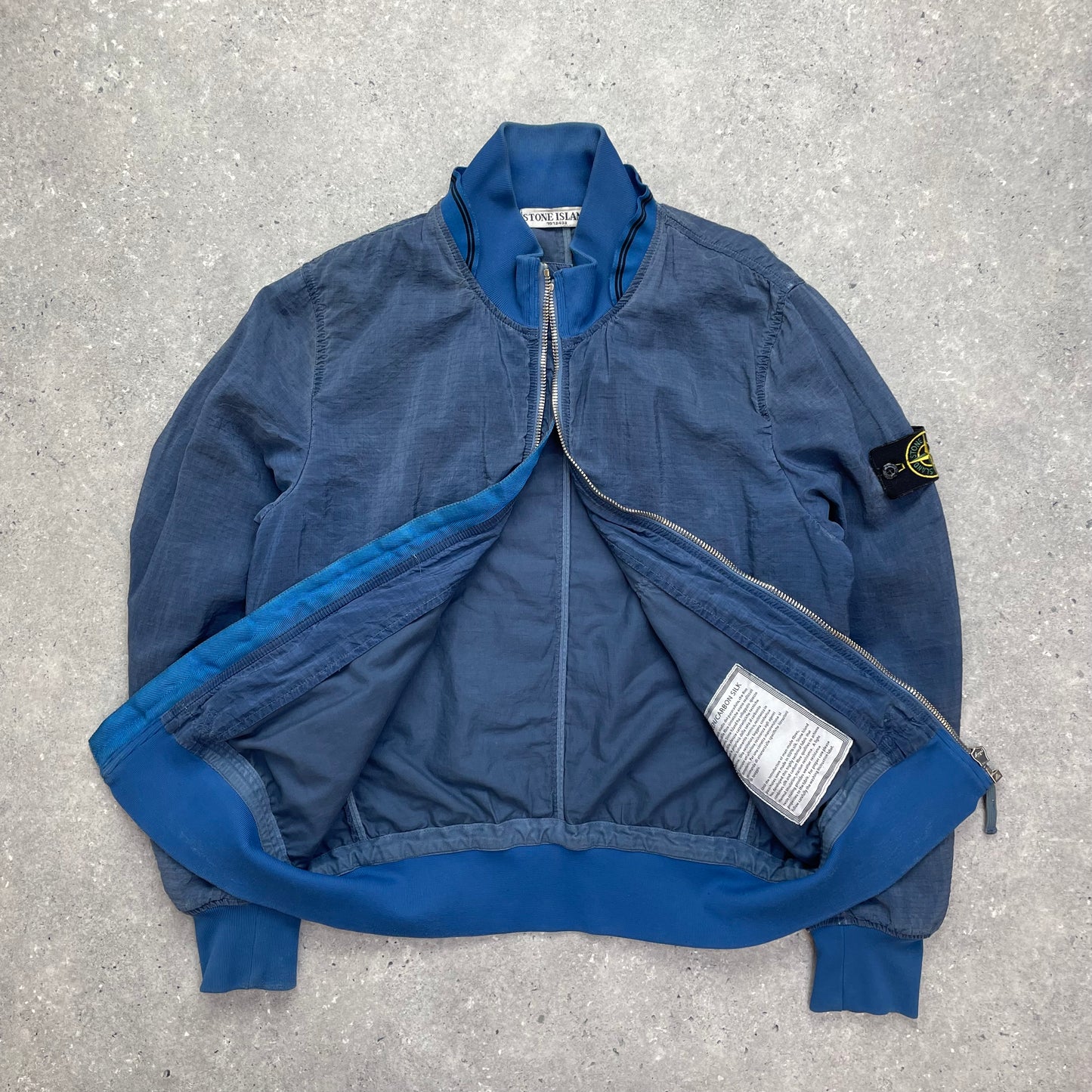 Stone Island Blue Screen Carbon Silk Bomber Jacket SS10