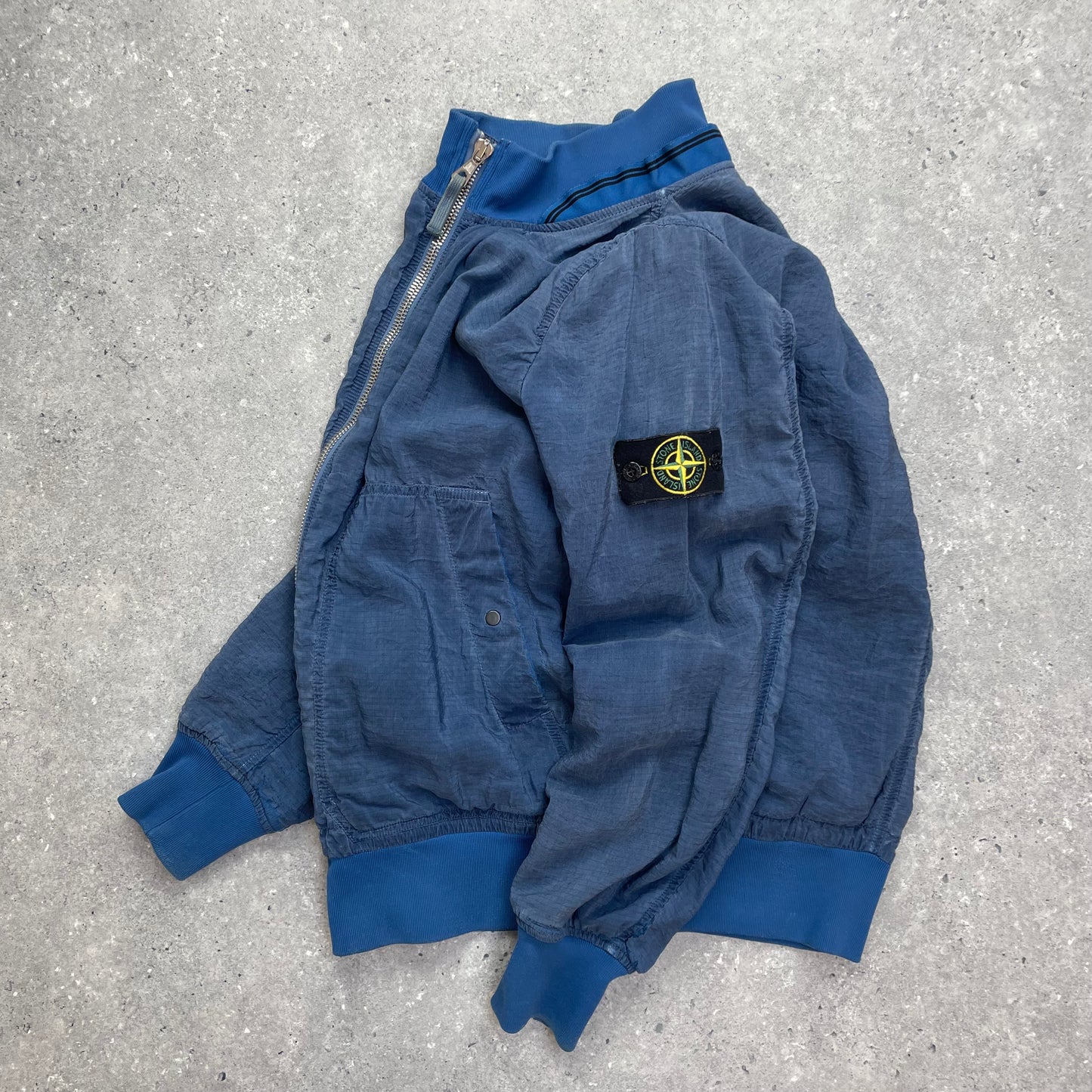 Stone Island Blue Screen Carbon Silk Bomber Jacket SS10