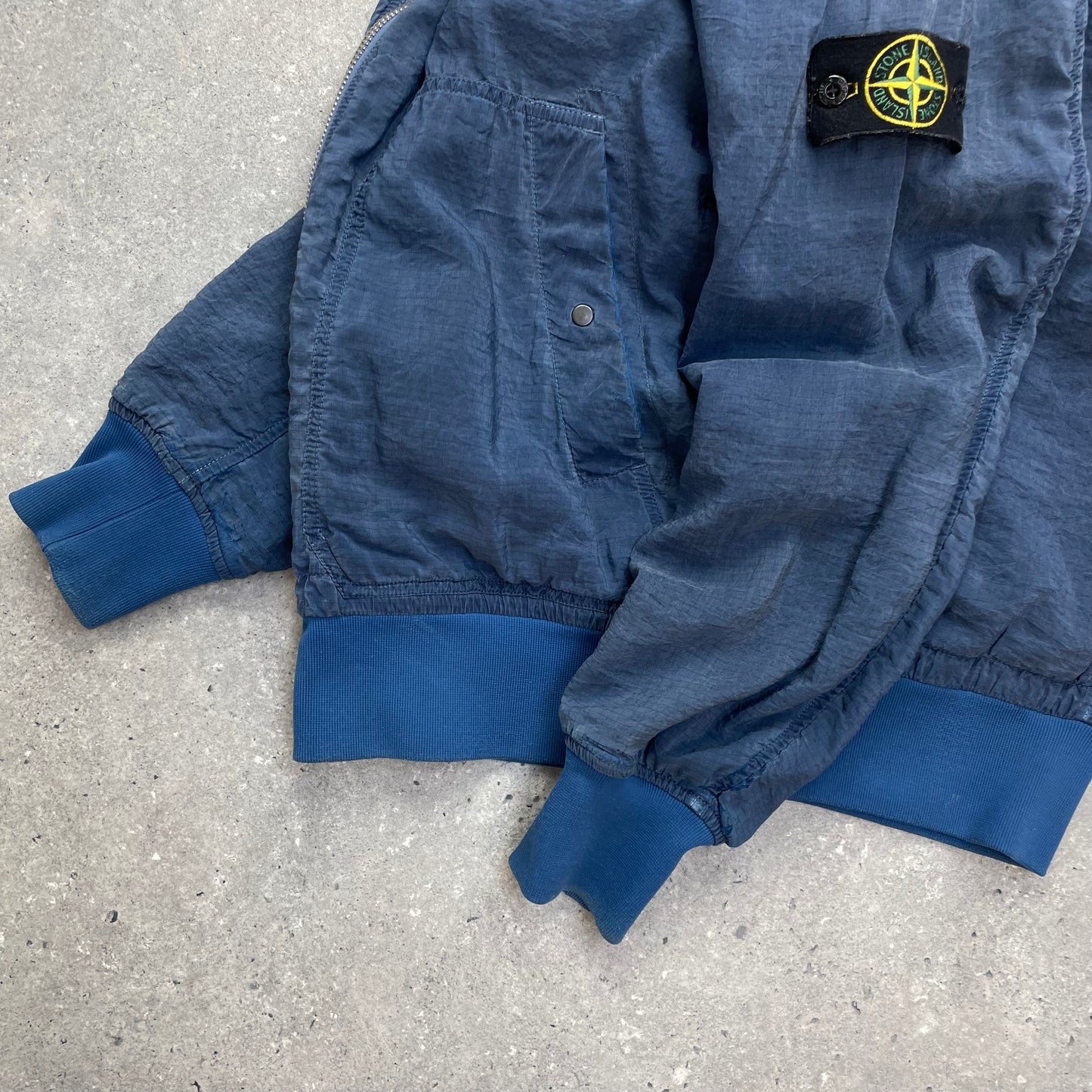 Stone Island Blue Screen Carbon Silk Bomber Jacket SS10