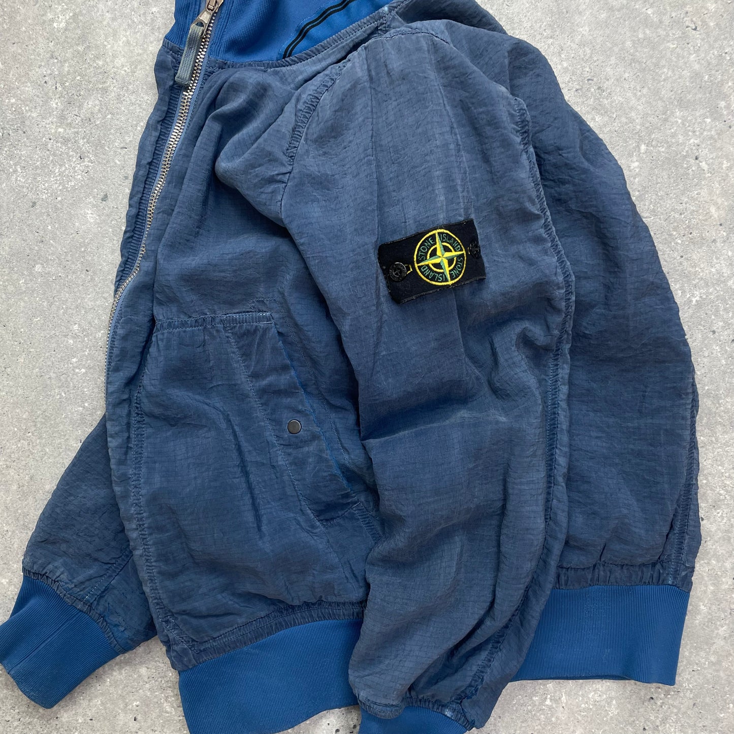 Stone Island Blue Screen Carbon Silk Bomber Jacket SS10