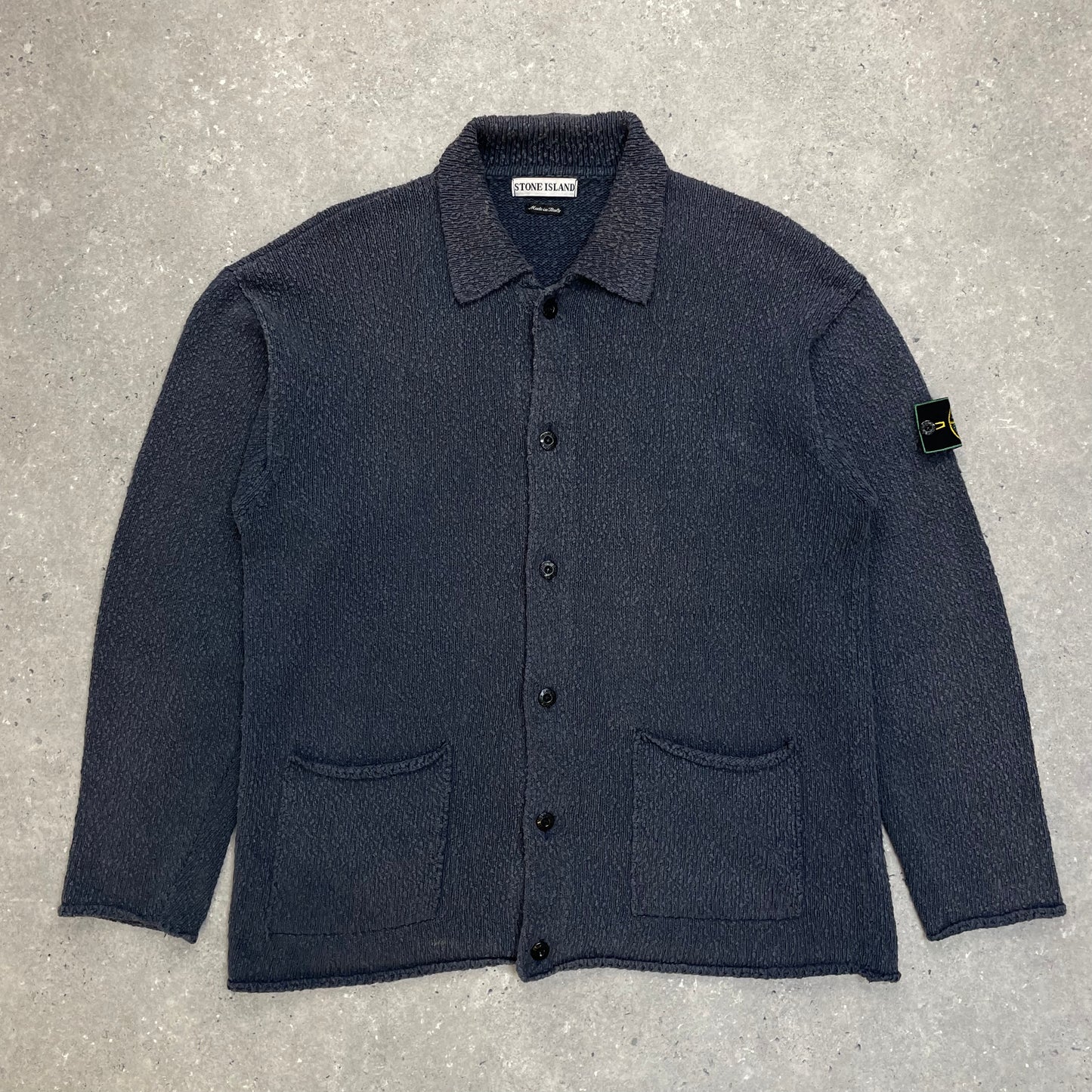 Stone Island Blue Chenille Knit Cardigan SS96