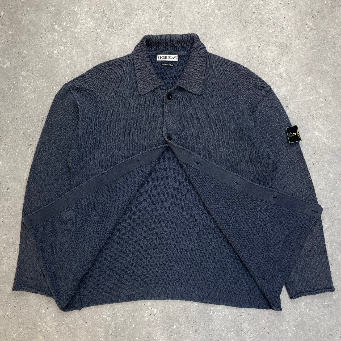 Stone Island Blue Chenille Knit Cardigan SS96