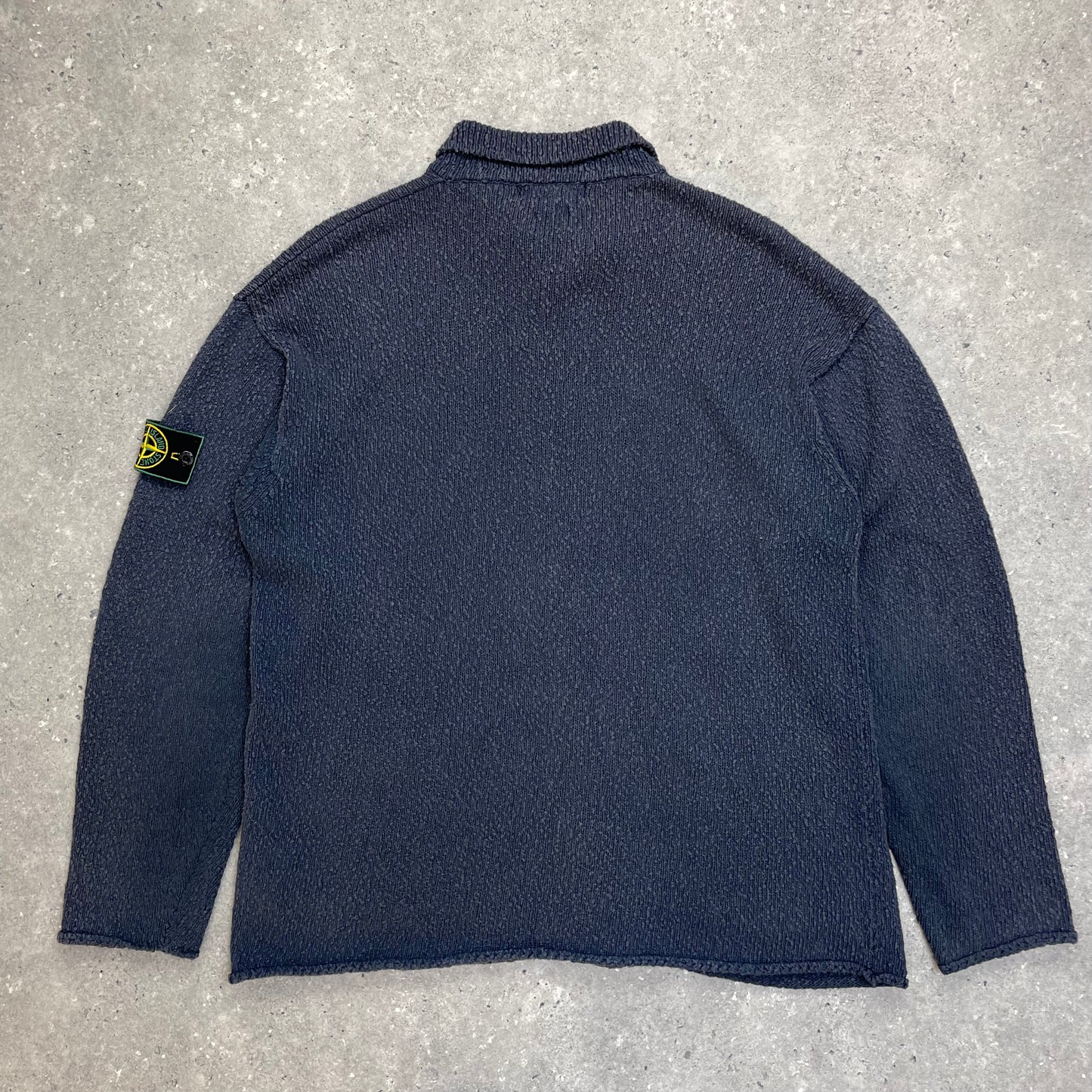 Stone Island Blue Chenille Knit Cardigan SS96