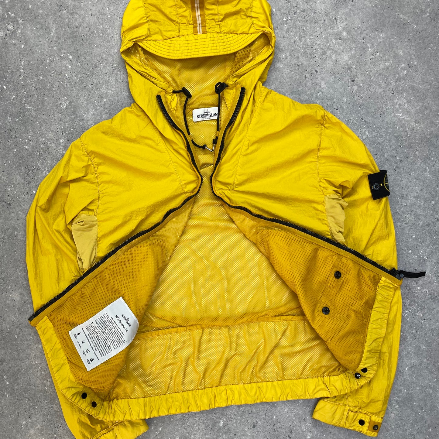 Stone Island Yellow Membrana TC Lightweight Hooded Jacket SS13